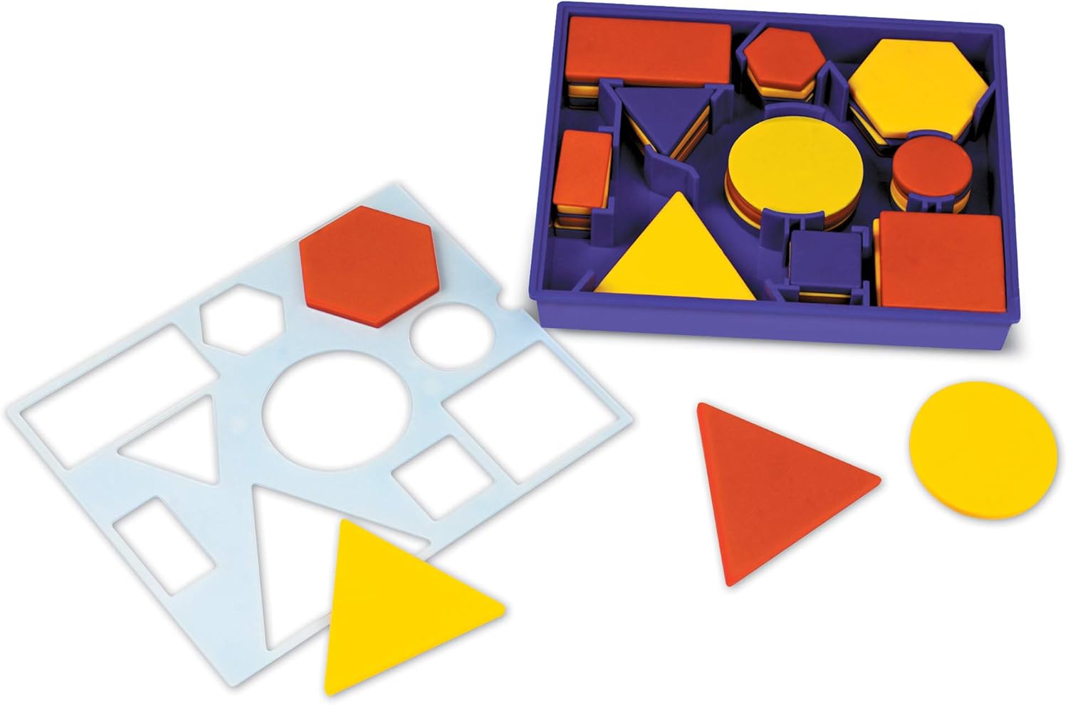 Learning Resources Attribute Blocks Set - Educational Math Playset for Ages 5-9 1