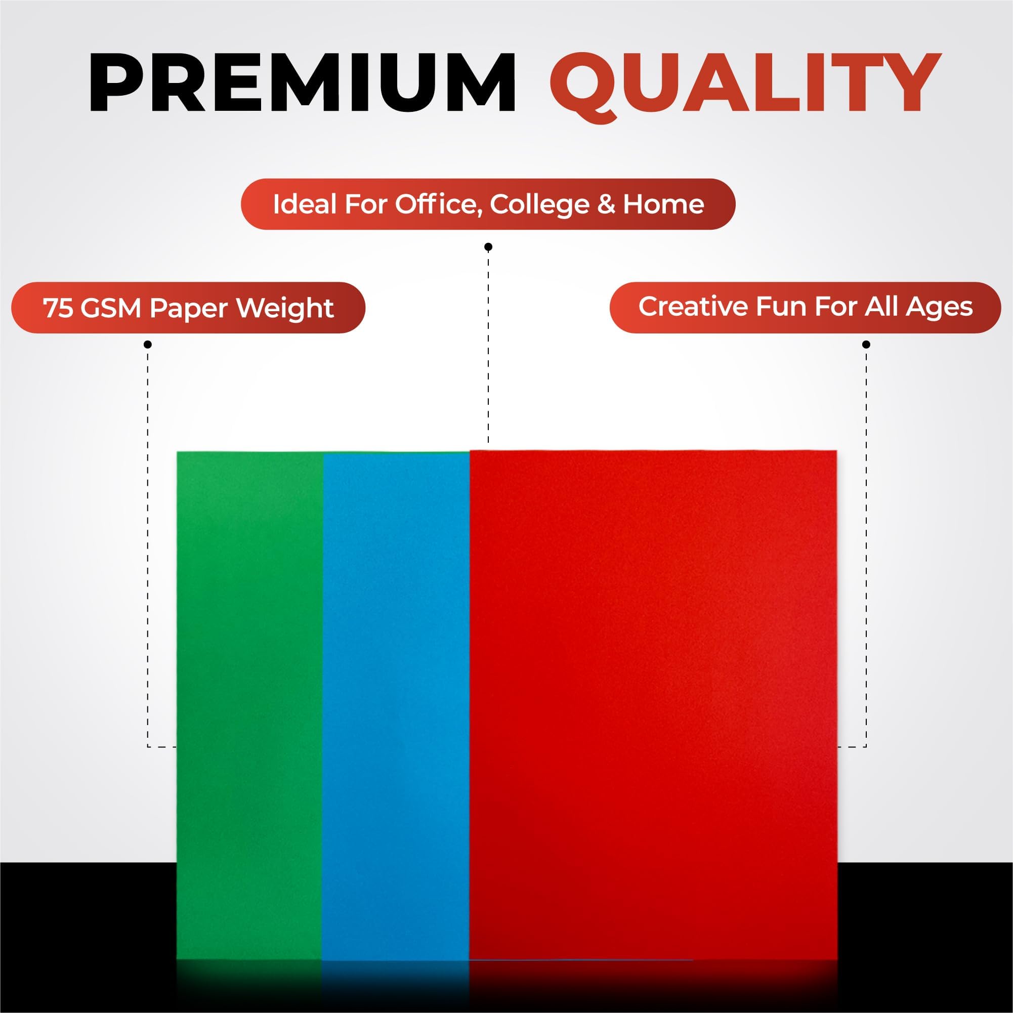 Janrax Blue A4 Coloured Paper 100 Sheets | 75gsm Weight | Ideal for Crafts & Printing 3