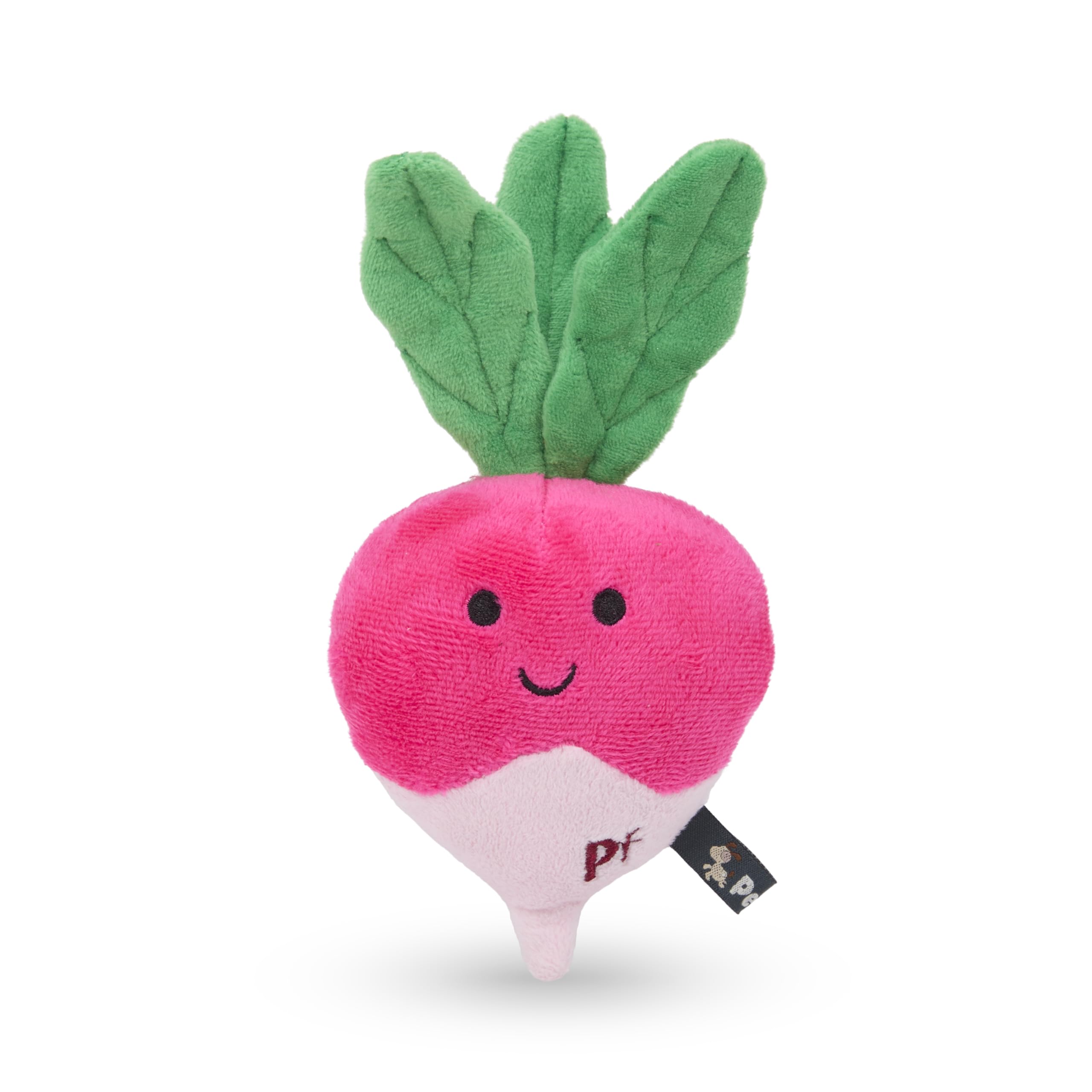 Petface Reuben Radish Plush Dog Toy - Squeaker & Crinkle Leaves | Polyester | Pack of 1