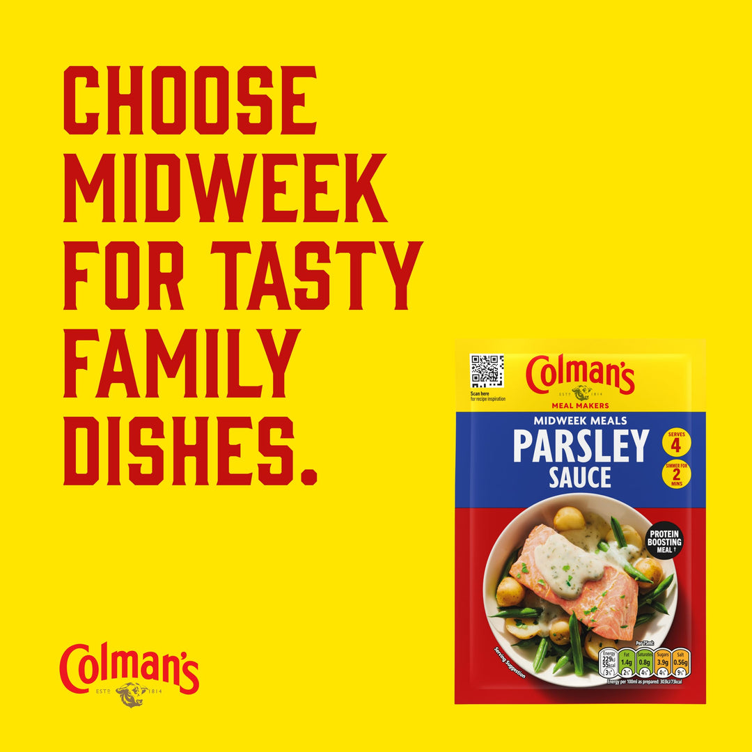 Colman's Parsley Sauce Mix with Herbs and Spices - Quick Vegan Cooking Sauce for Midweek Meals
