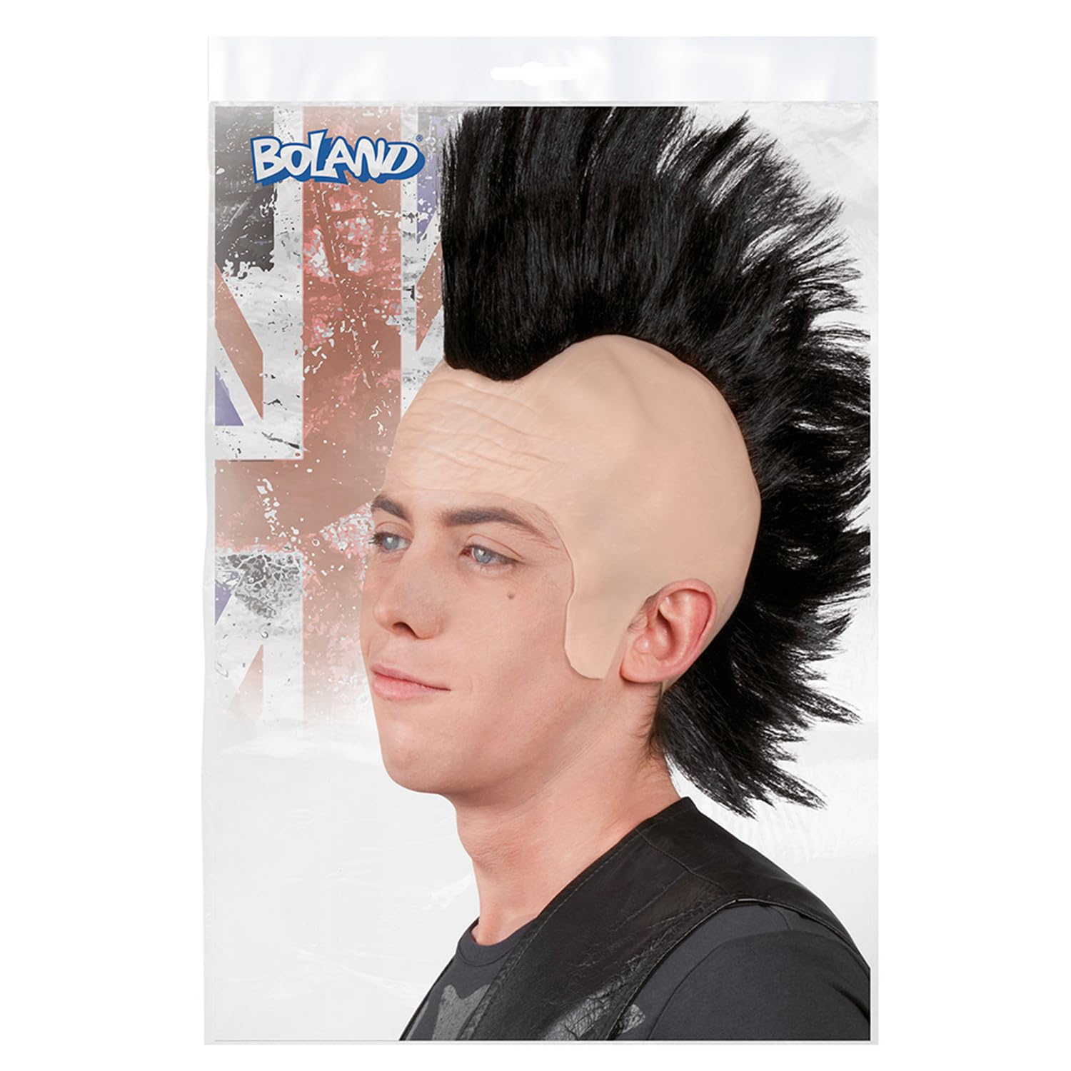 Boland Punk Crest Mohawk Wig – Black Adult Wig for Men 5