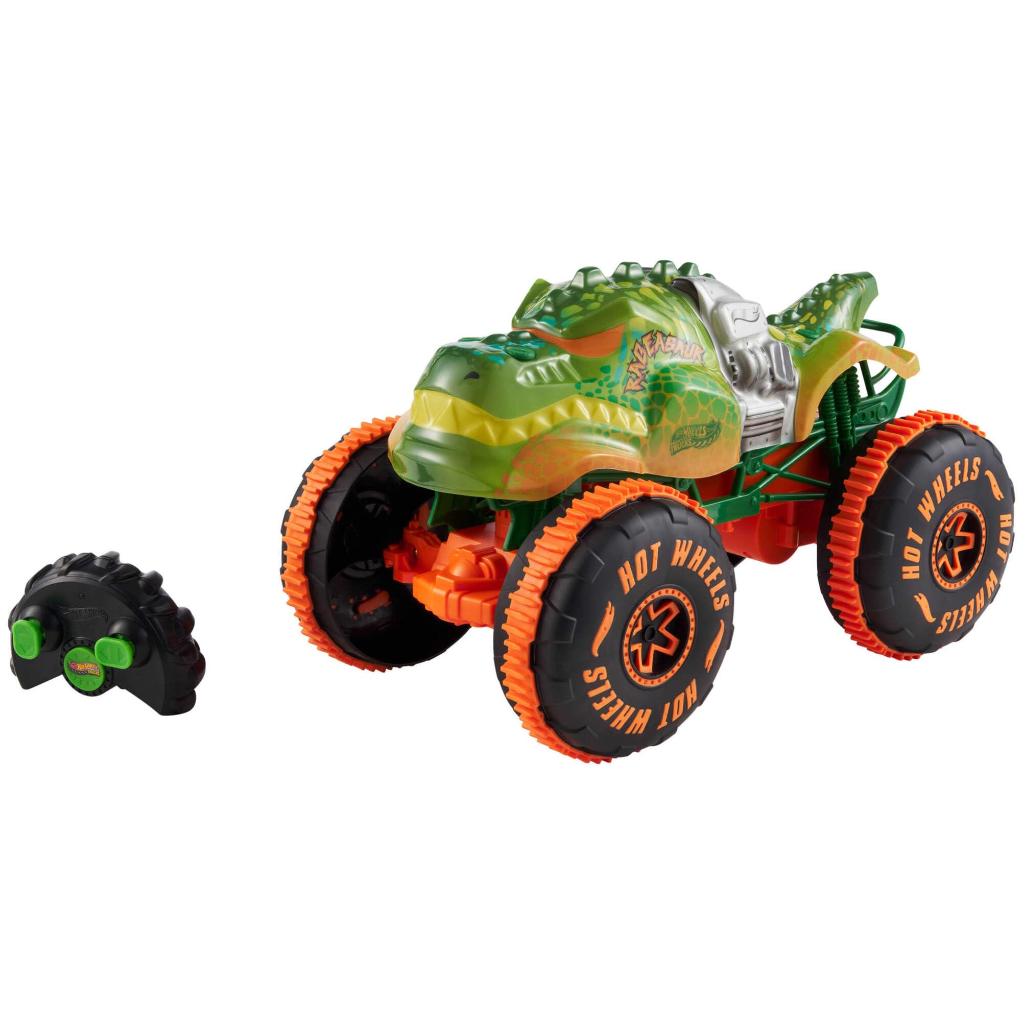 Hot Wheels Monster Trucks RC Rageasaur - 1:15 Scale Remote-Controlled Vehicle with Grip Action Tires & Wheelie Mode 6