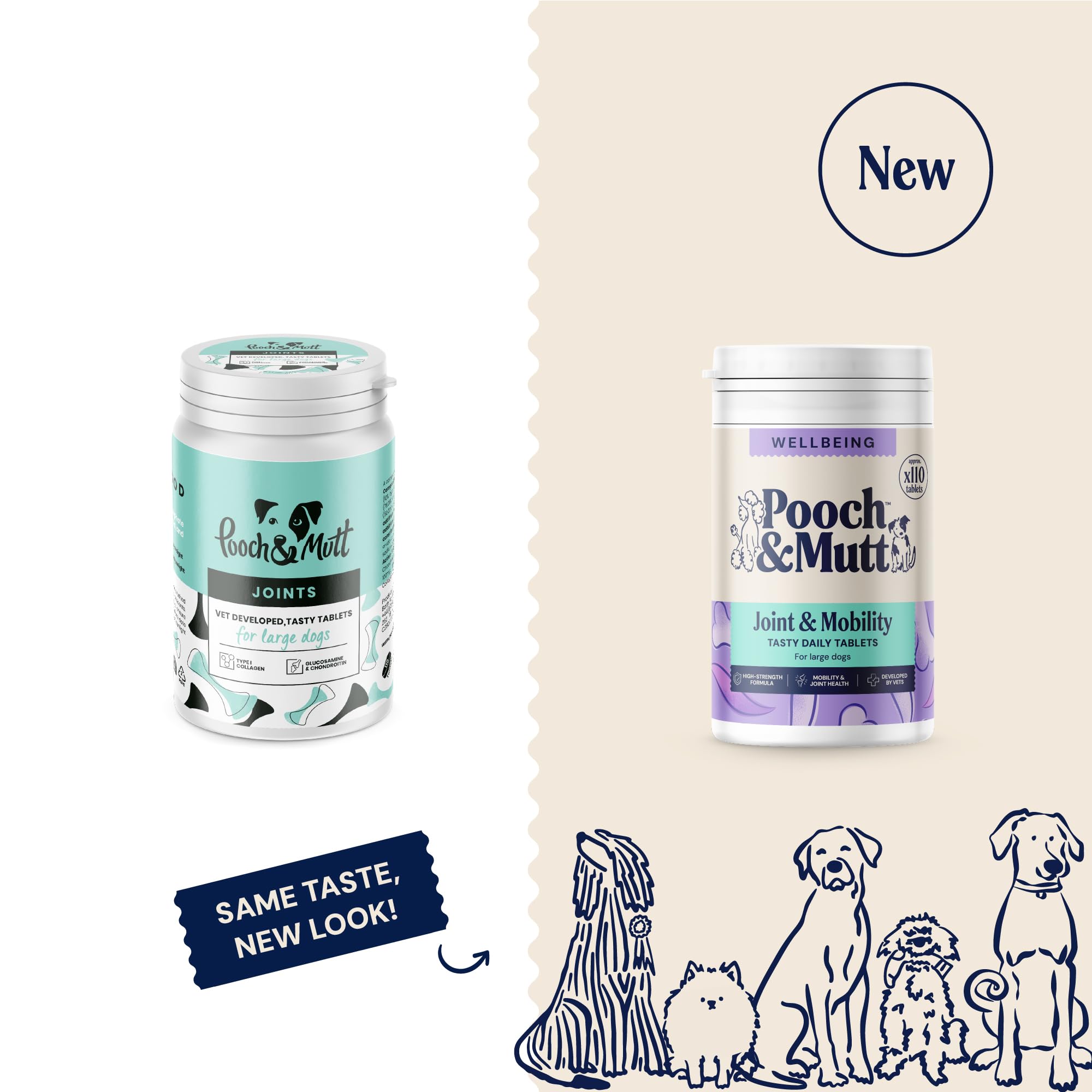 Pooch & Mutt Daily Joint Care Supplement for Large Dogs Tablets | 230g | Glucosamine & Chondroitin