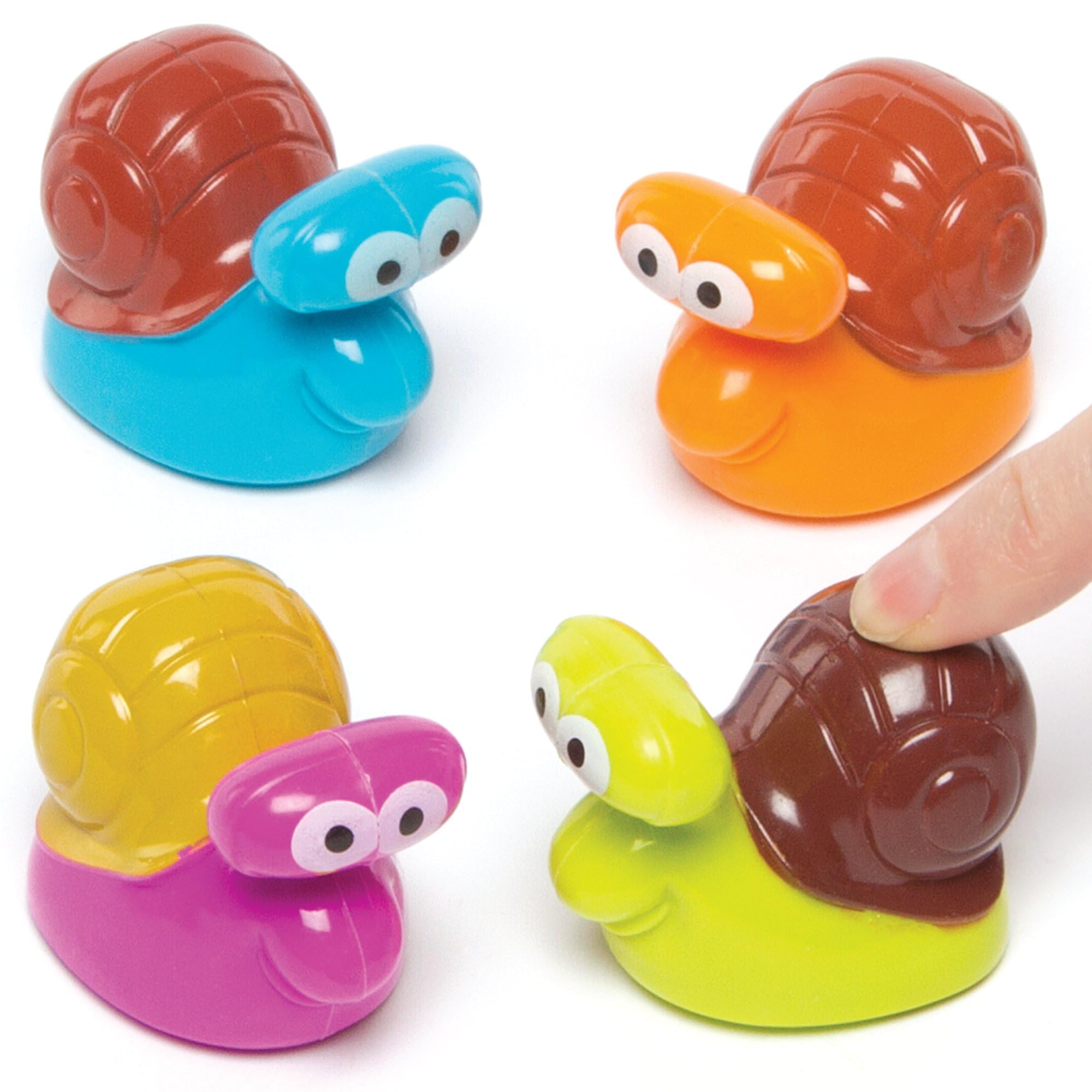 Baker Ross AG663 Kids Snail Pull Back Racers - Pack of 4 | Assorted Colors | Ages 3+ 1