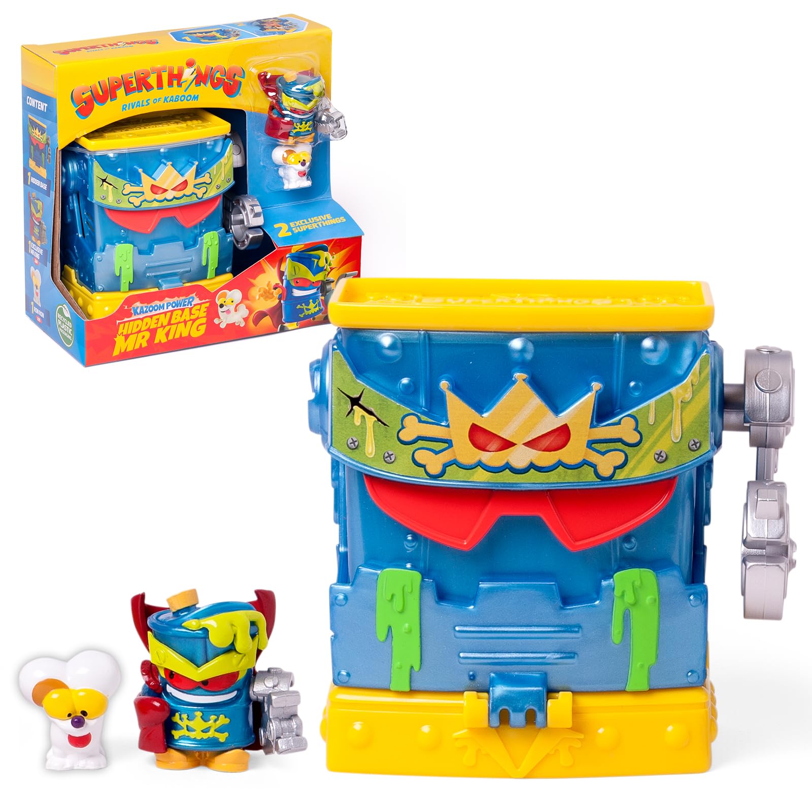 SUPERTHINGS RIVALS OF KABOOM - Mr King's Hidden Base Playset | Includes 2 Exclusive Figures | Plastic