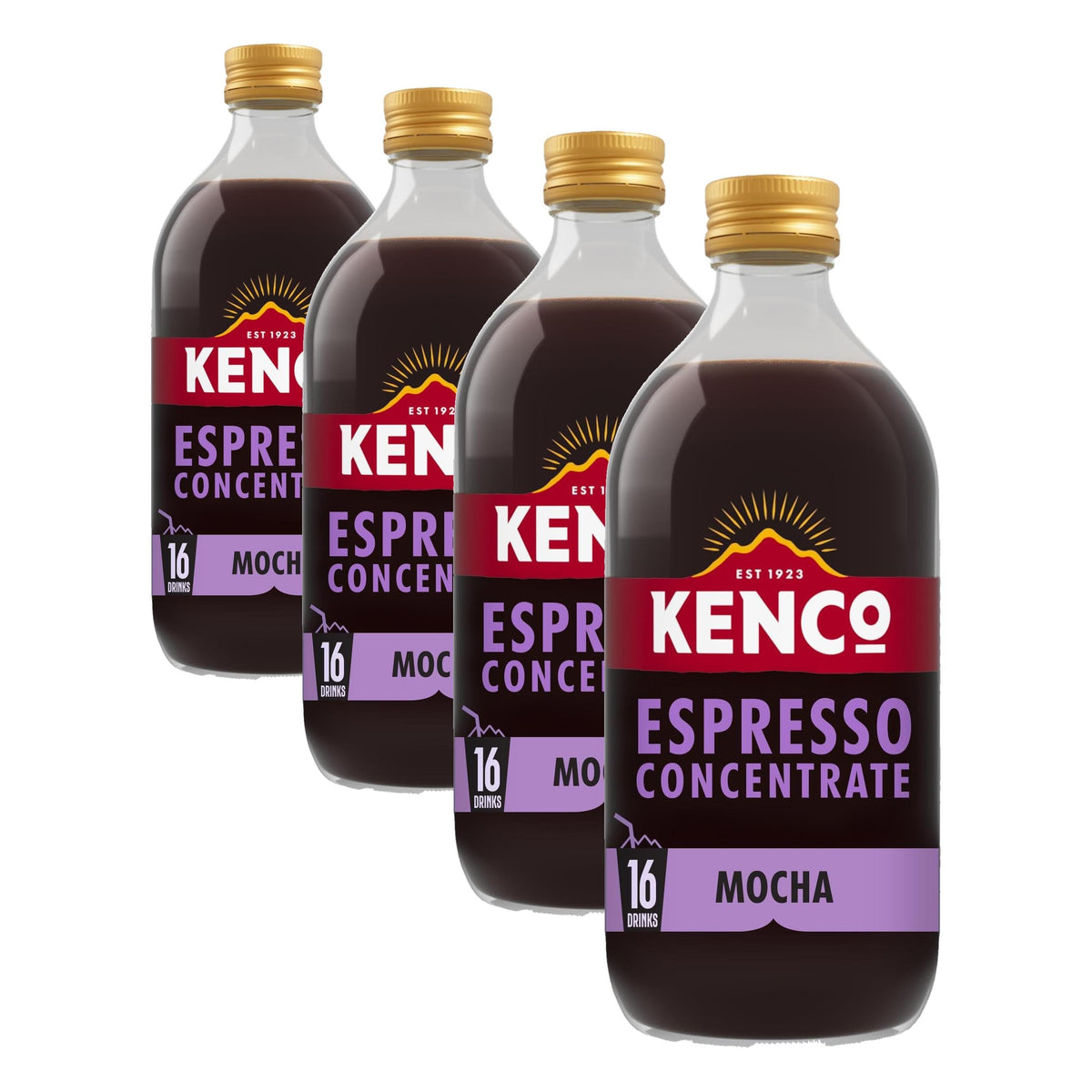 Kenco Mocha Flavour Espresso Coffee Concentrate - 485ml, Pack of 4