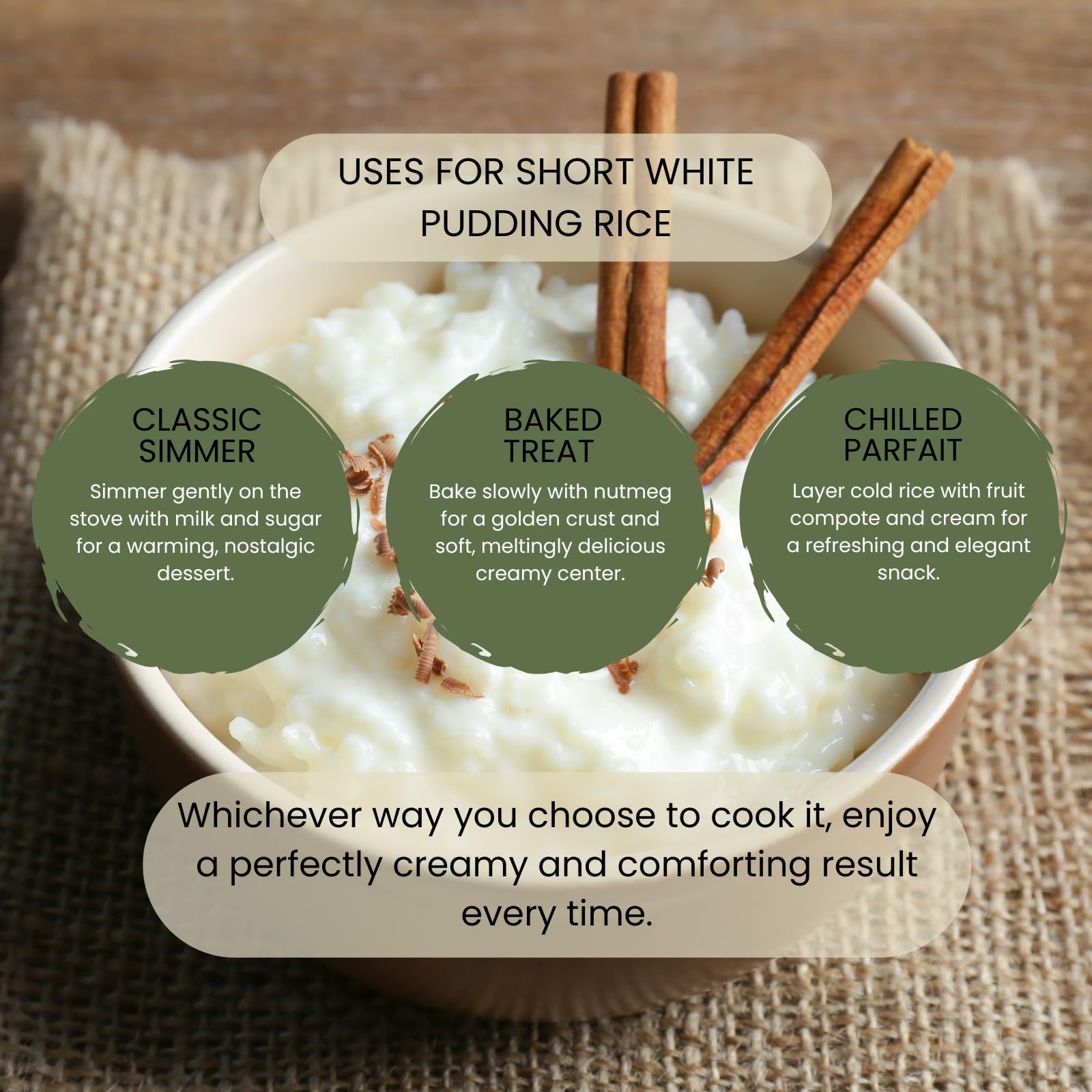 Minton & Donello Short White Pudding Rice - Creamy Texture, 500g Pack 2