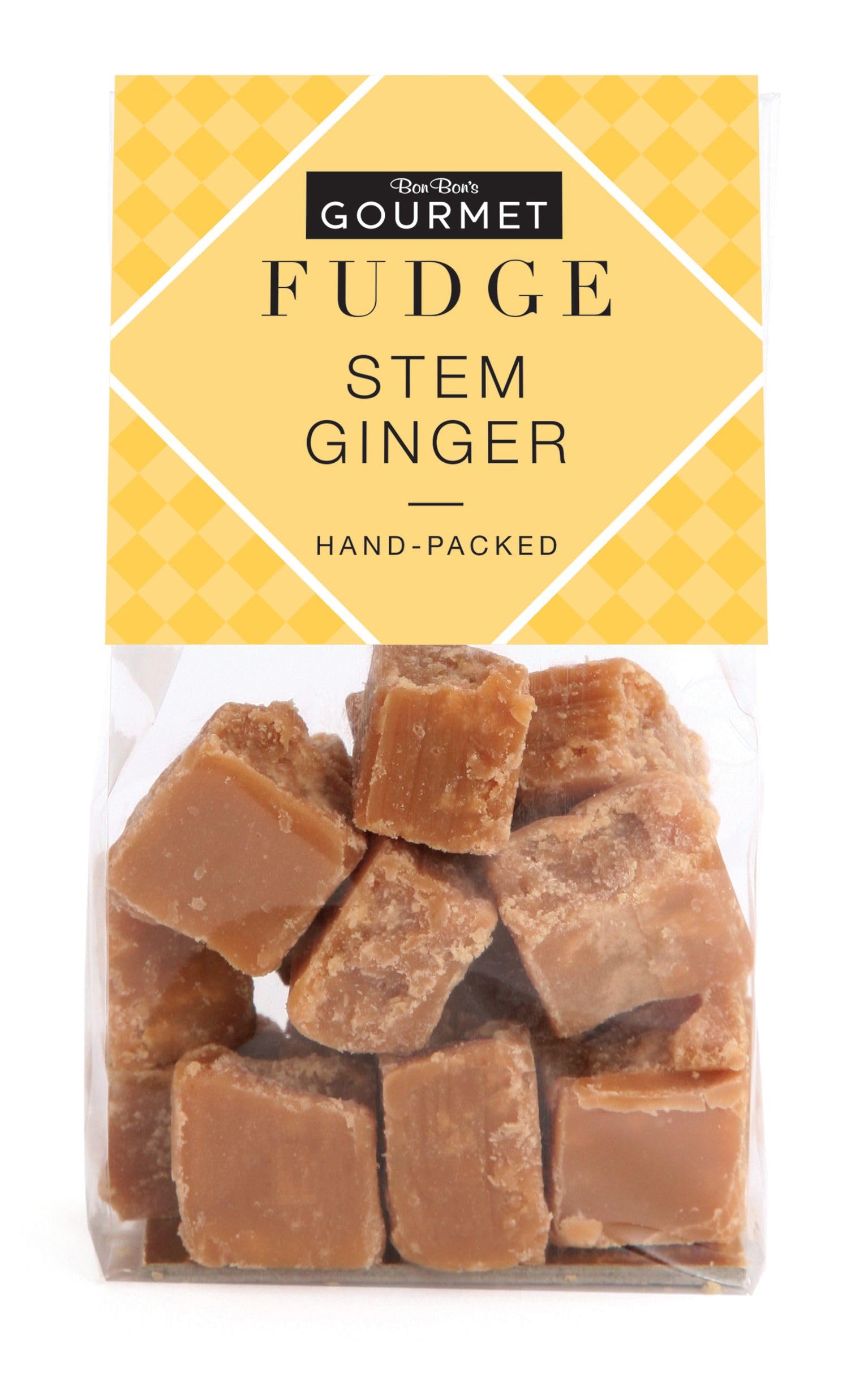 Bon Bons Gourmet - Stem Ginger Fudge Bag, Handmade British Fudge 150g 1