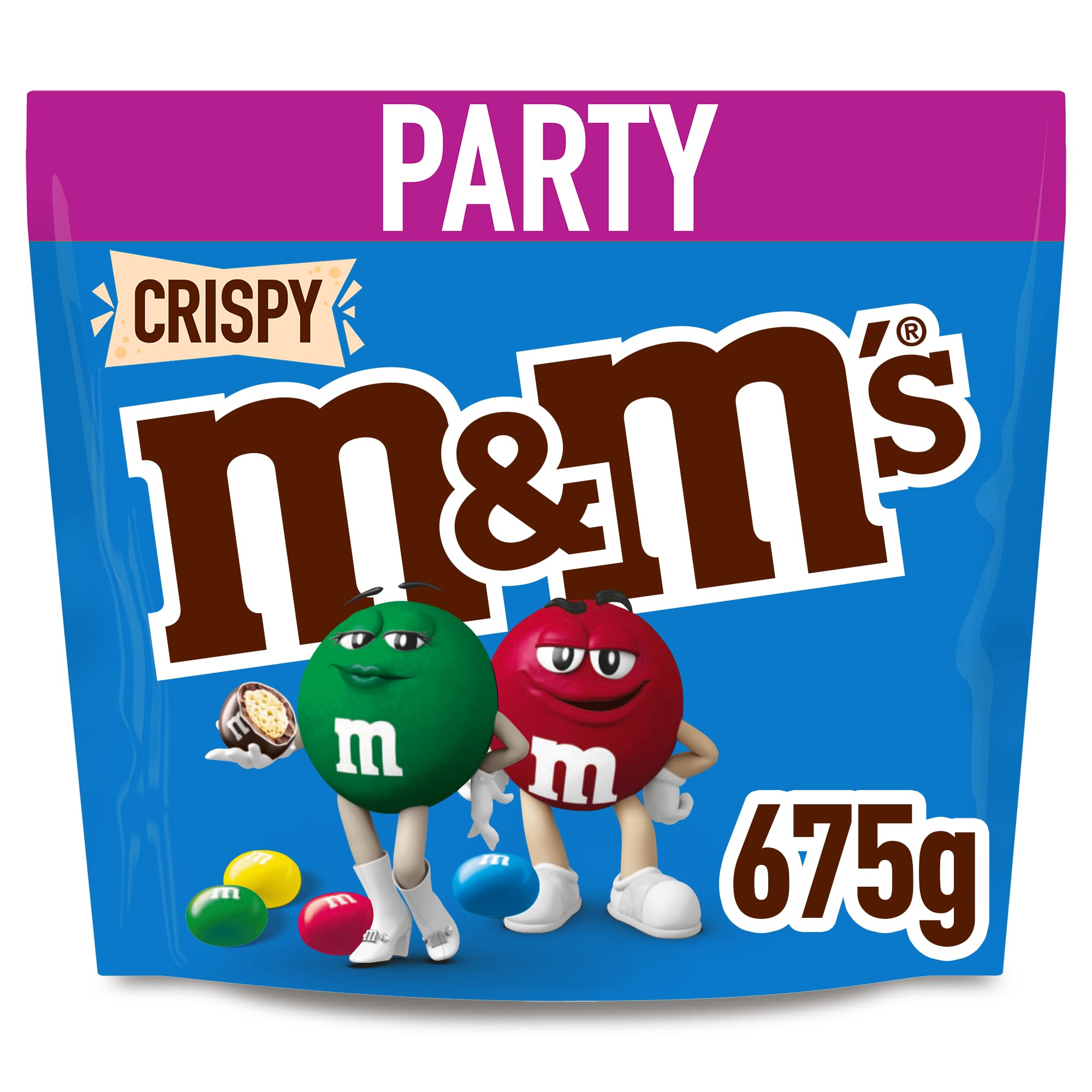 M&M's Crispy Chocolate Party Bag - Crispy Puffed Rice Centre | 675g Bulk Bag 1