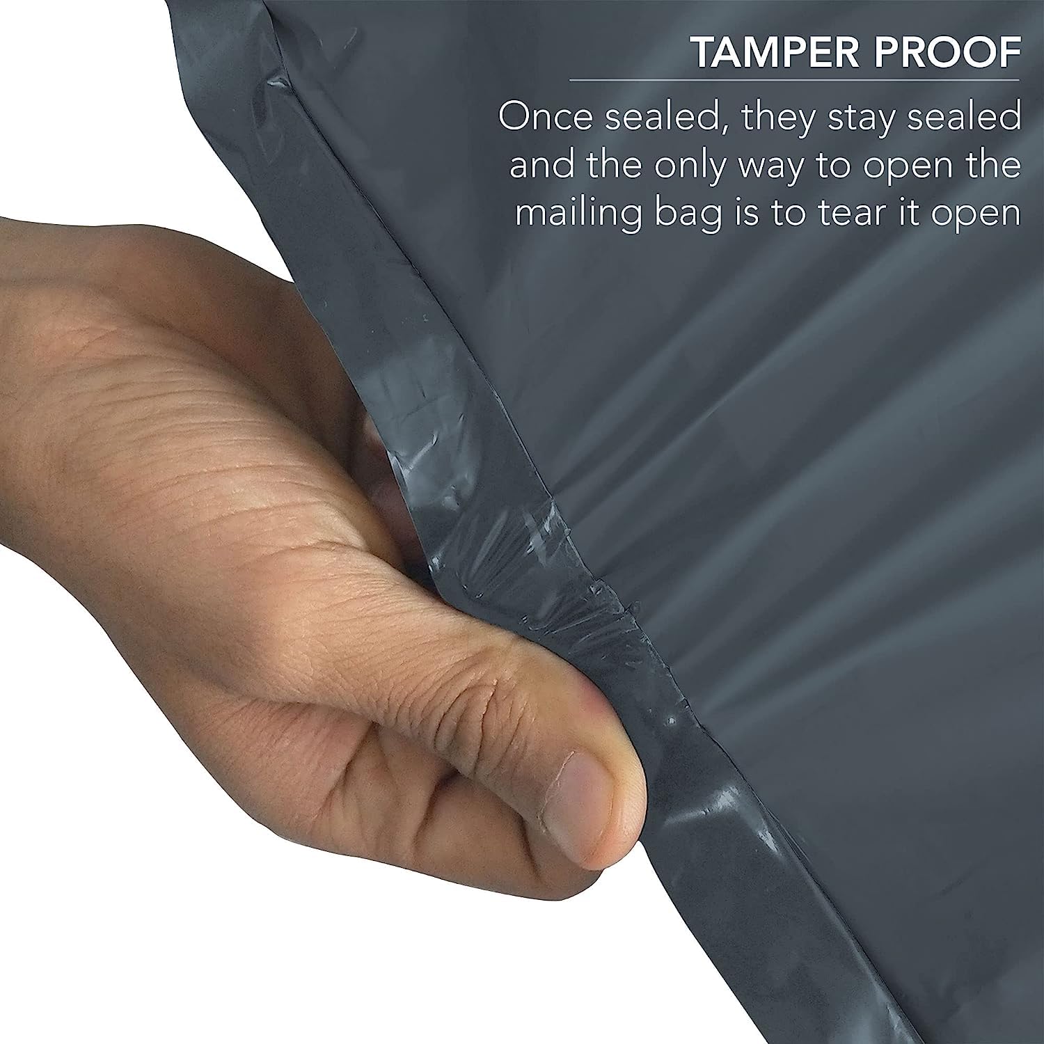 YUNJU 60 Mixed Size Grey Plastic Mail Bags - Self-Seal, Opaque, Waterproof 4