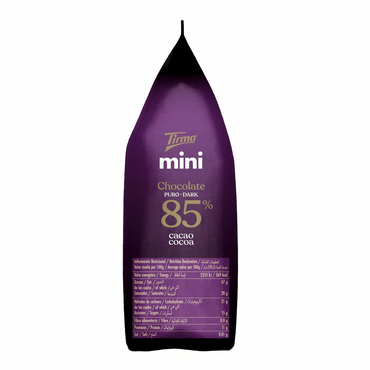 Tirma 85% Cocoa Dark Chocolate Mini Bars - 18 x 10 g, Gluten Free