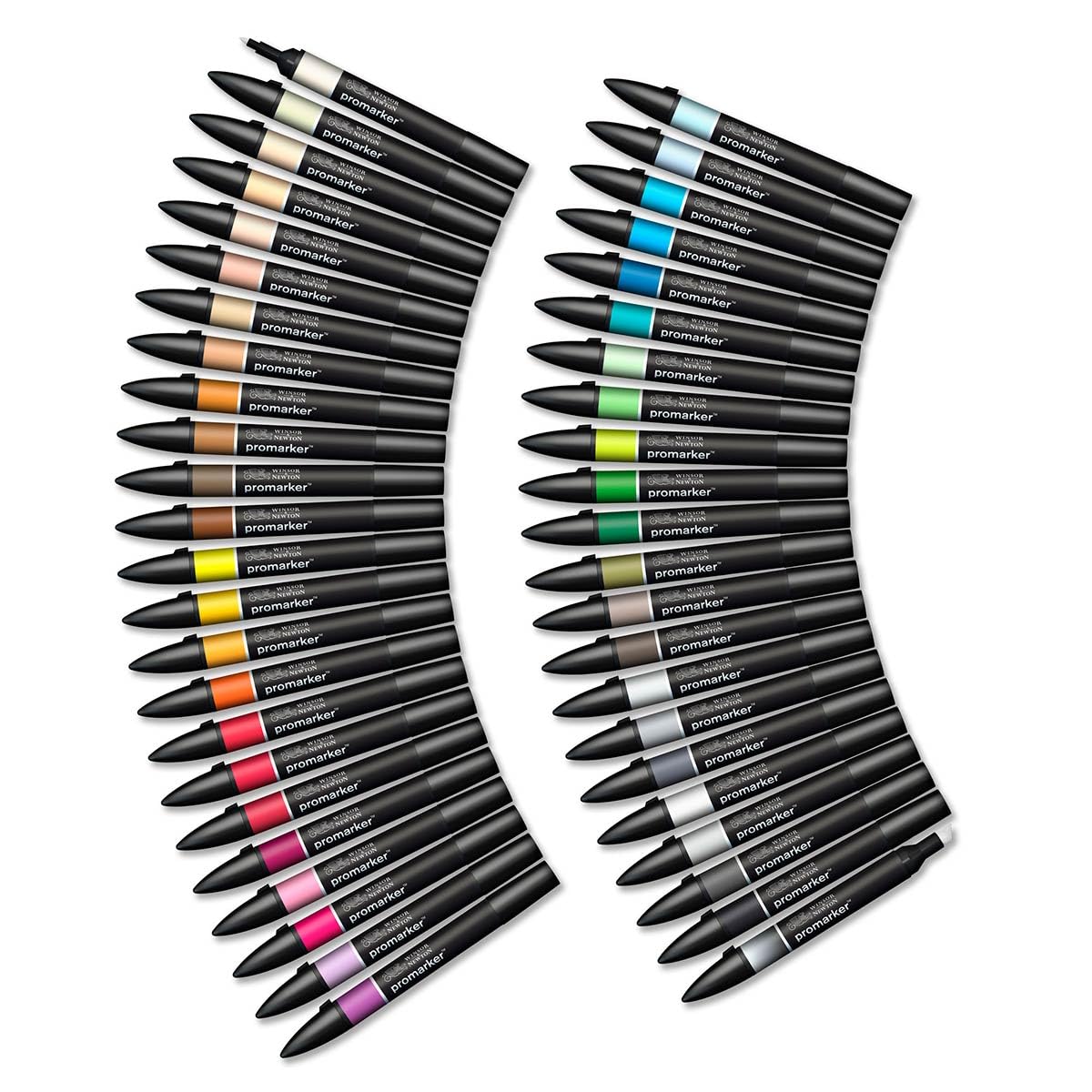 Winsor & Newton Promarker Alcohol Based Marker Set - Essential Collection, 48 Count with Blender 2