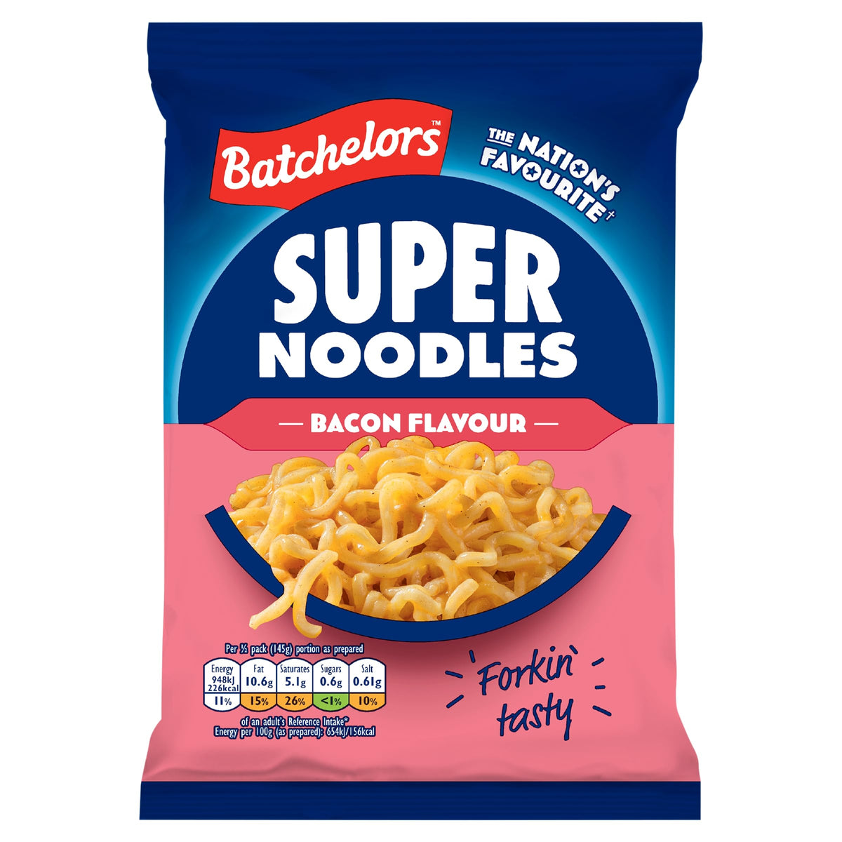 Batchelors Super Noodles Bacon Flavour - 8 x 90 g