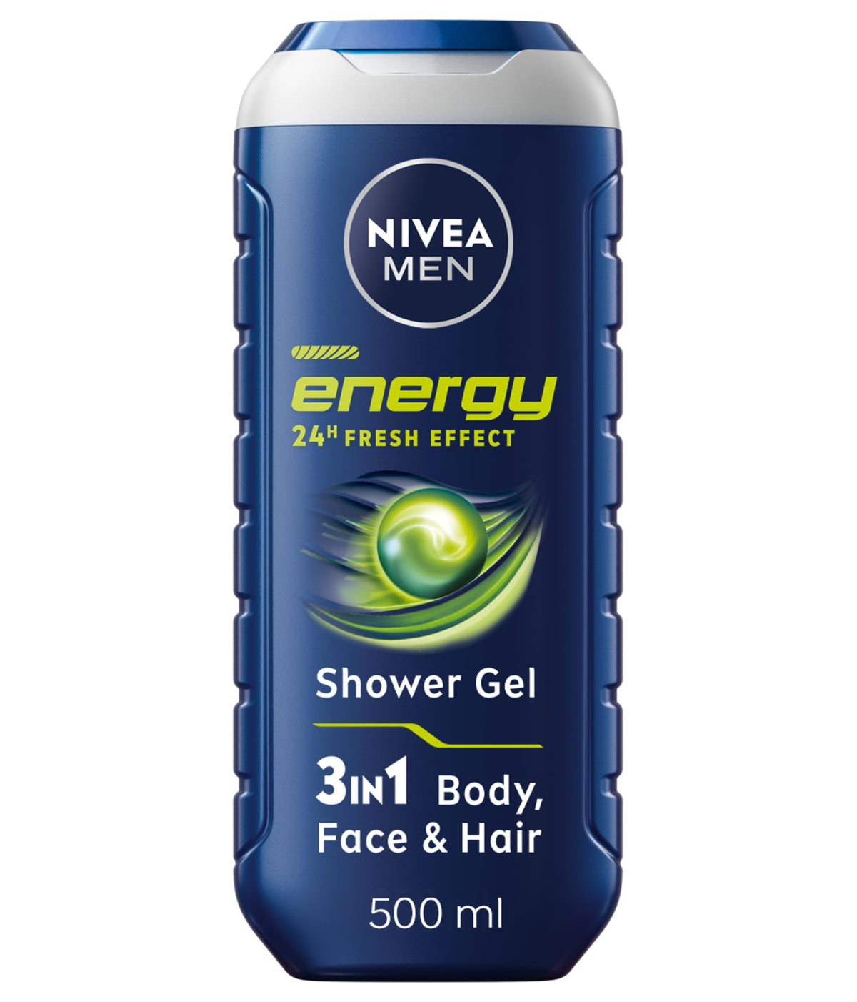 NIVEA MEN Energy Shower Gel - 3-in-1 Body, Face & Hair Wash | 500 ml | Mint Scent