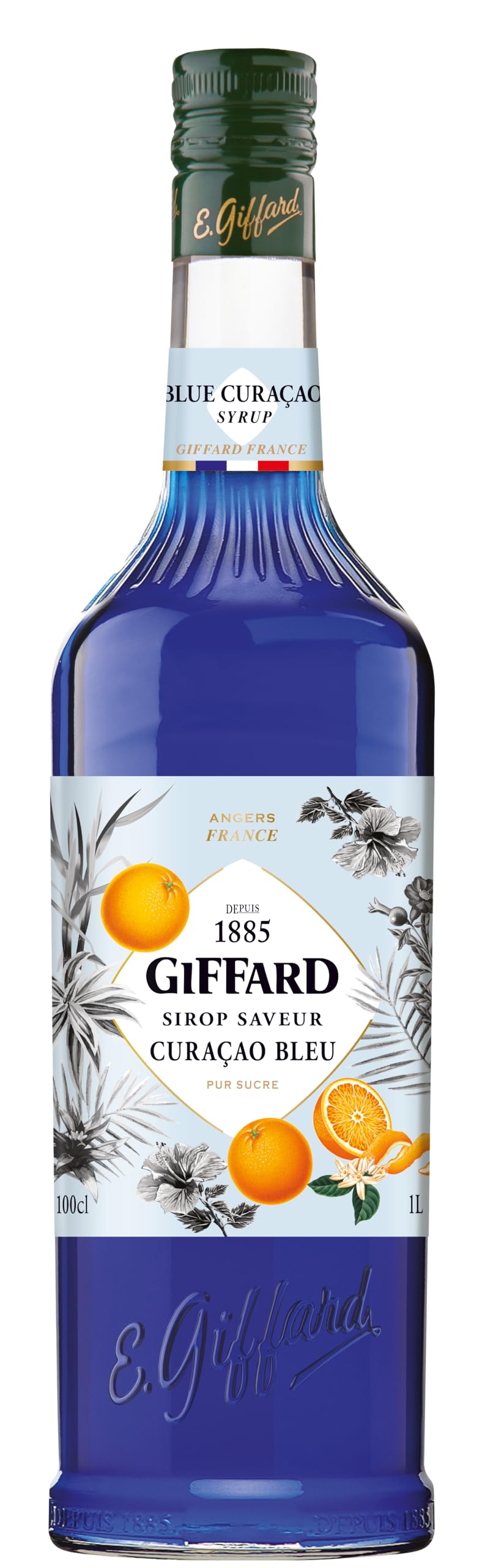 Giffard Blue Curacao Syrup 1L - Natural Orange Flavouring with E133 Colouring 1
