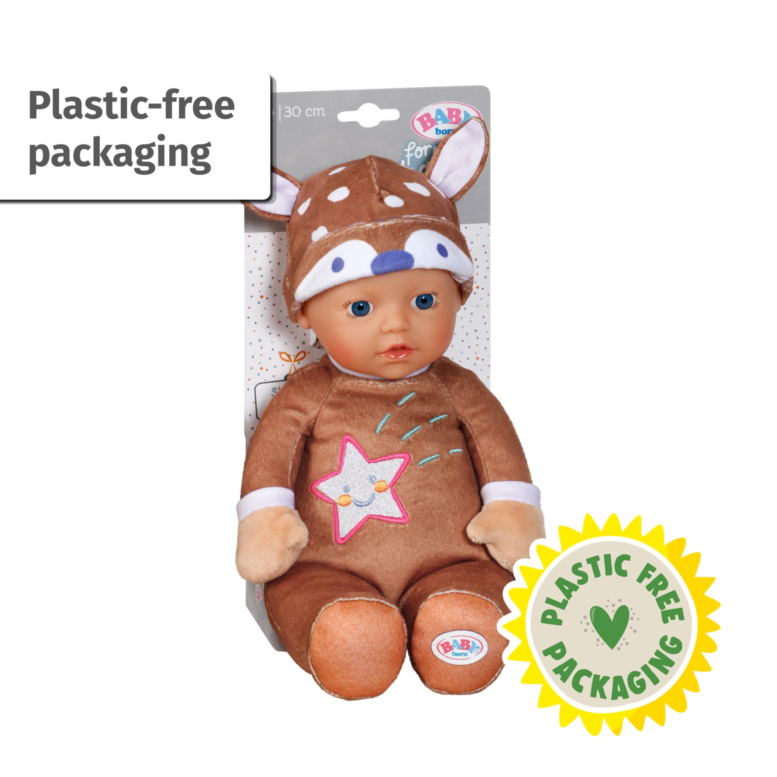 BABY born Sleepy Deer 30cm Soft Fabric Doll with Rattle - Suitable from Birth 2