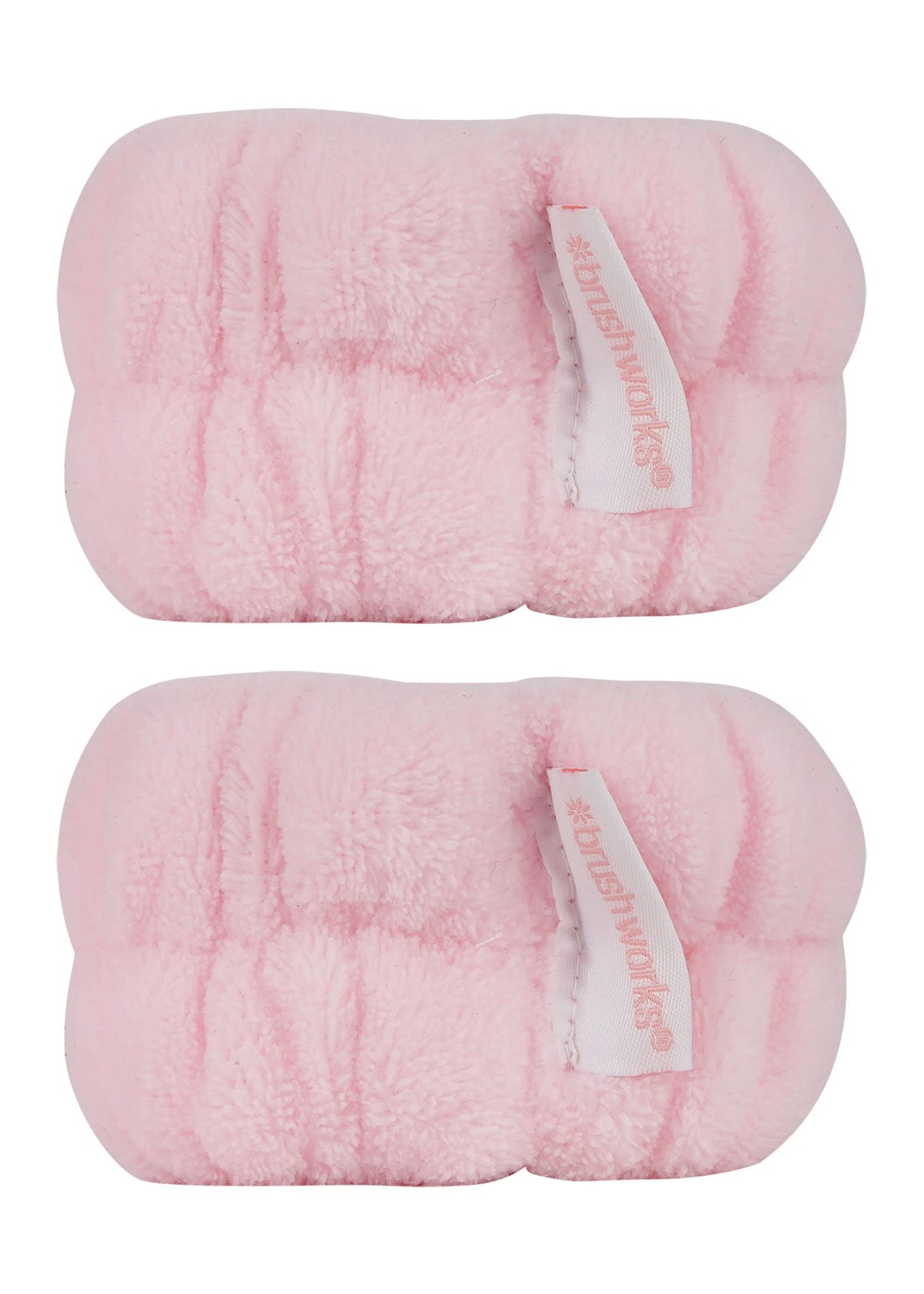 Brushworks Microfibre Wrist Wash Bands - 2 Pack | Mess-Free Skincare | Reusable & Washable