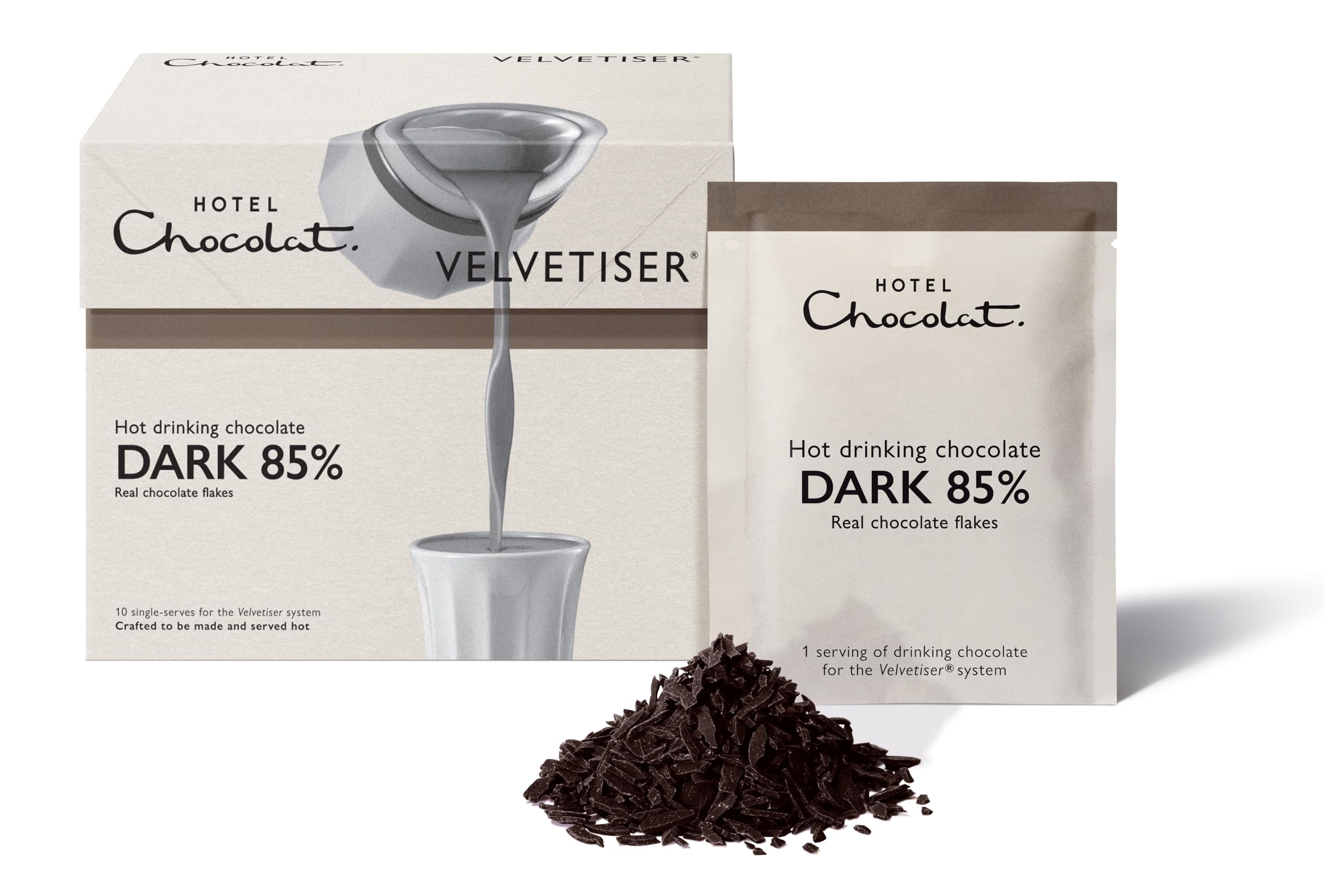 Hotel Chocolat - 100% Dark Honduras Hot Chocolate Sachets (10 Servings)