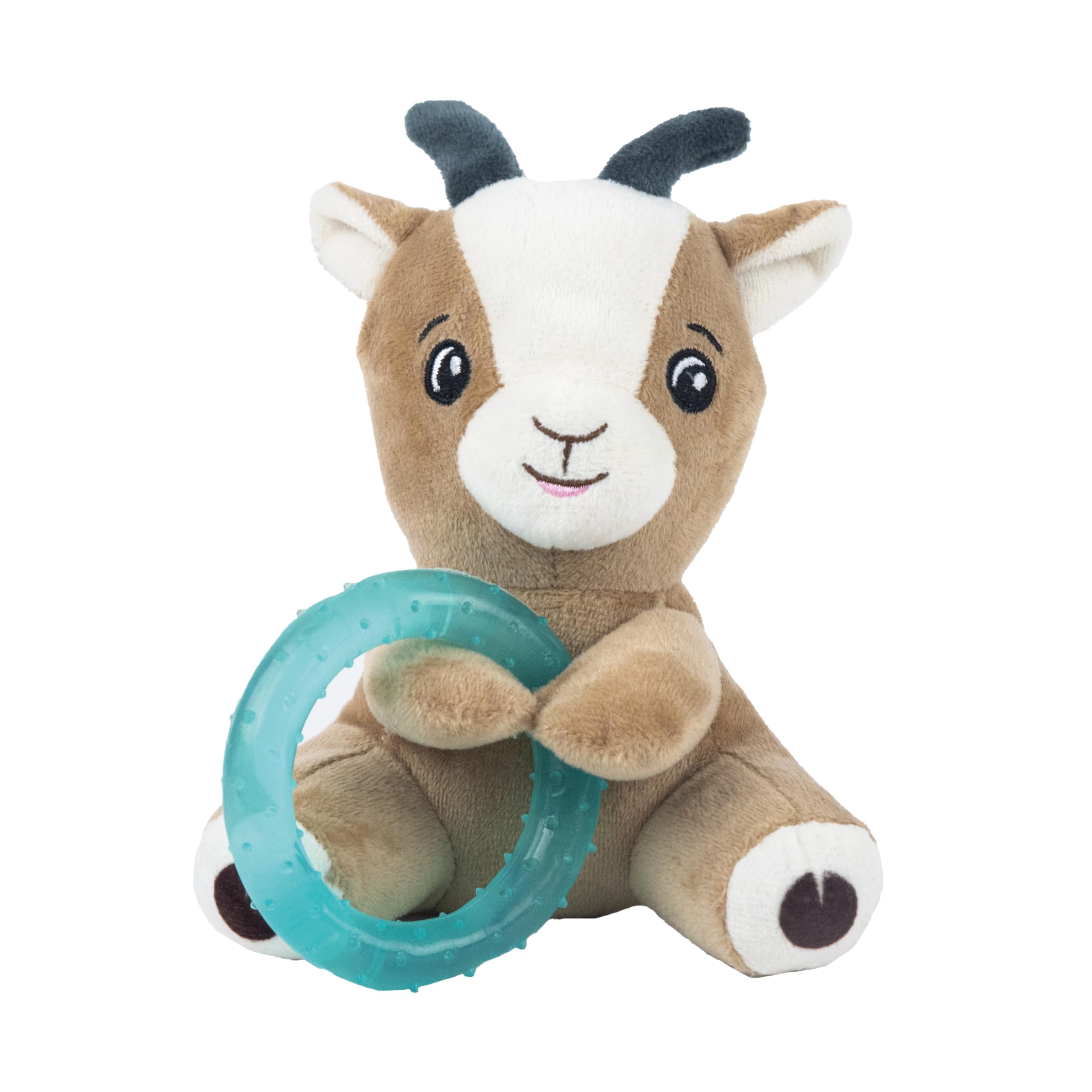 Webbox Gerald the Goat Plush Squeaky Dog Toy with Teething Ring for Puppies & Small Breeds 1