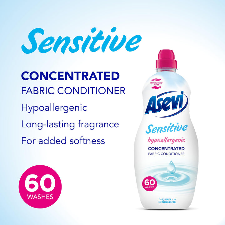 Asevi - Sensitive Fabric Conditioner Liquid (1.38L, 60 Washes)