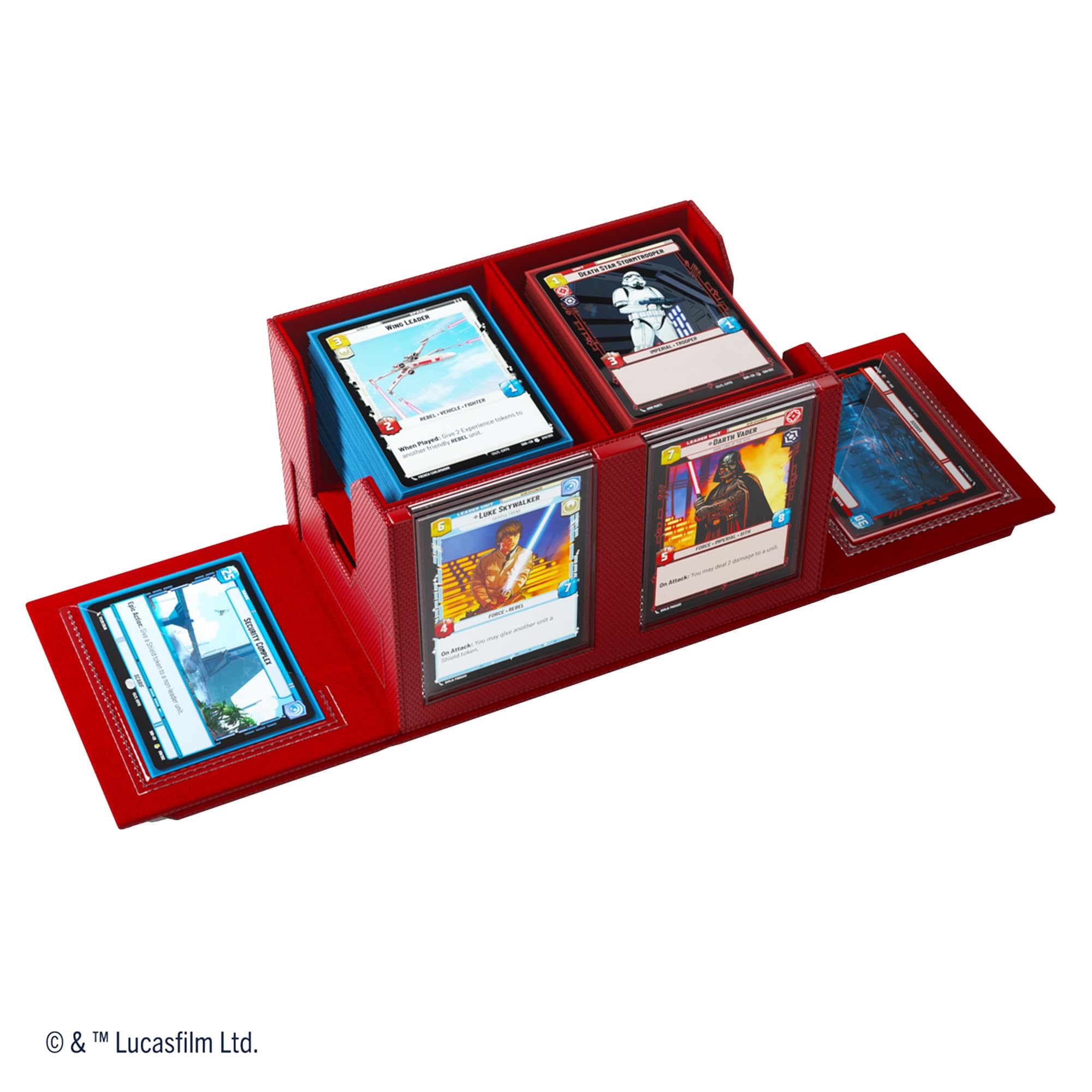 Gamegenic Star Wars Unlimited Double Deck Pod - Red | Holds 2 Double-Sleeved Decks | Includes 2 Detachable Slide Cases 4