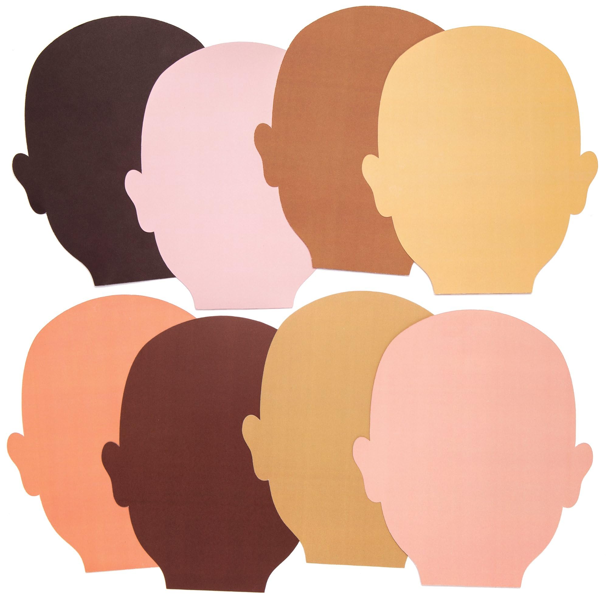 Baker Ross Skin Tone Face Cut-Outs AW757 - 56 Pieces, 8 Assorted Skin Colours | 15 x 13 cm