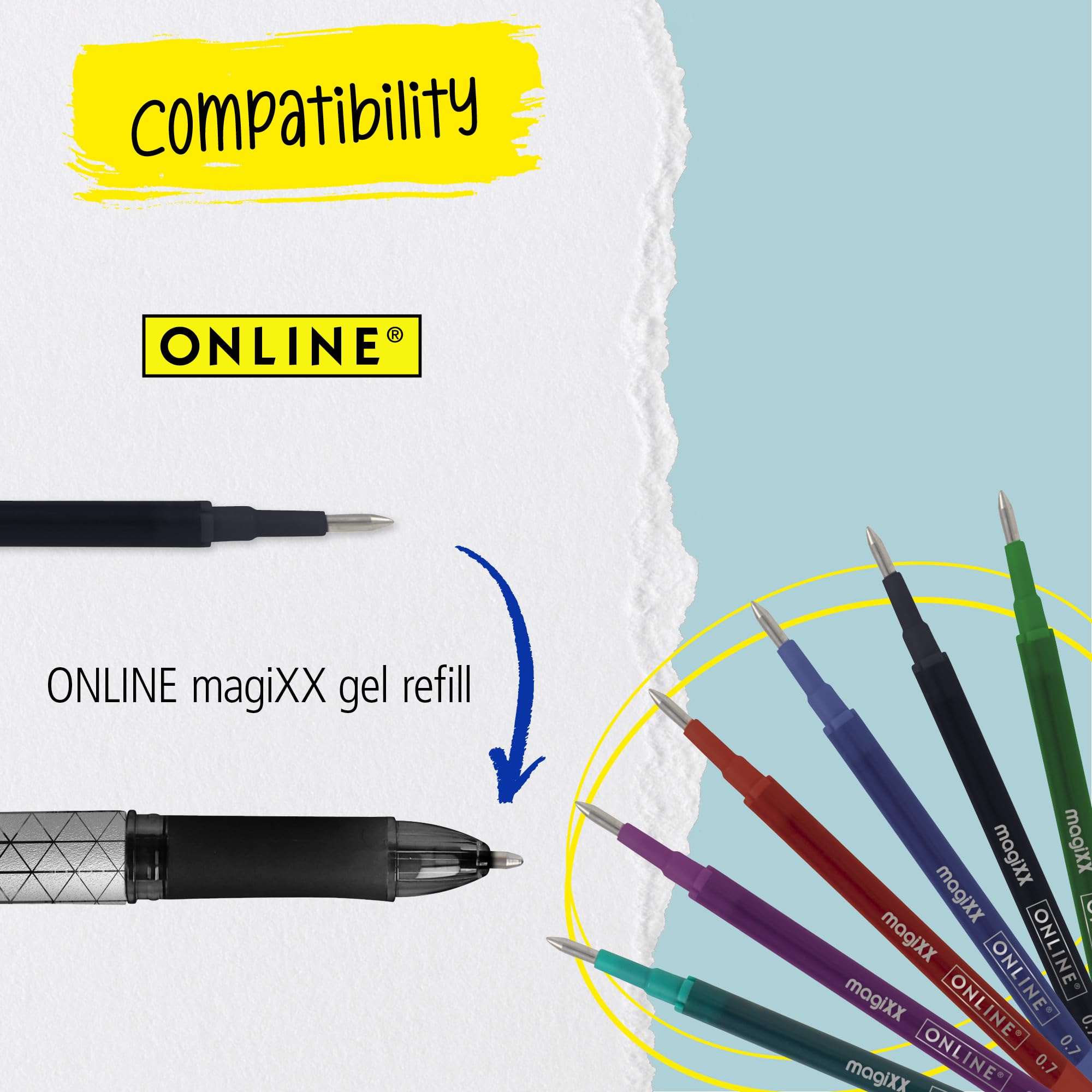 Online magiXX Erasable Gel Ink Rollerball Pen - Black Ink, 0.7mm Medium Point, Ergonomic Grip 6