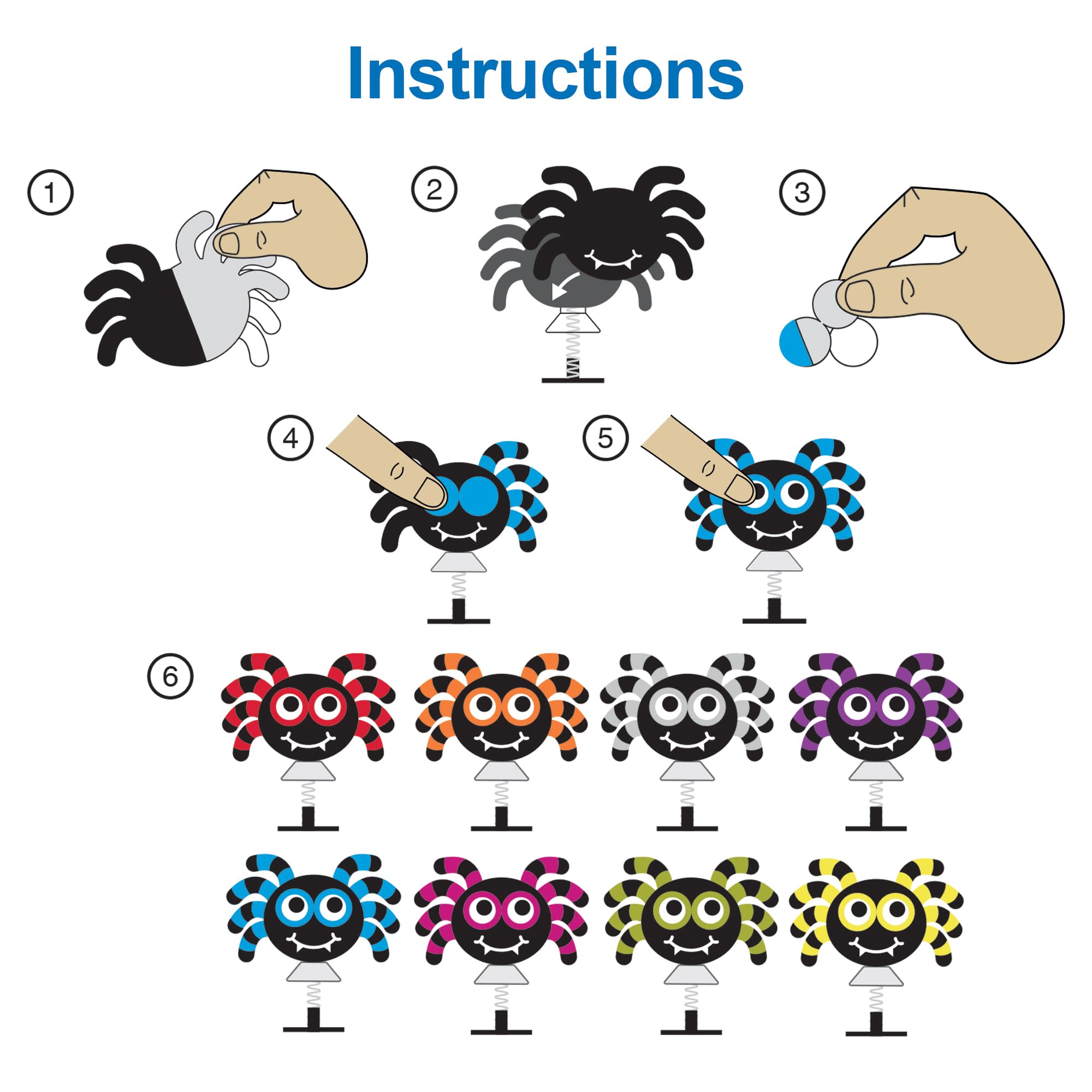 Baker Ross FX197 Spider Jump Up Craft Kit - Pack of 8 Foam Pop-Up Toys 6