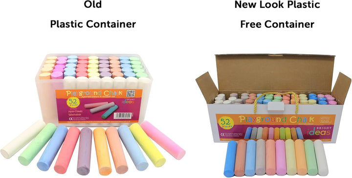 Bright Ideas PK52 Giant Playground Chalk - Assorted Colours for Outdoor Fun