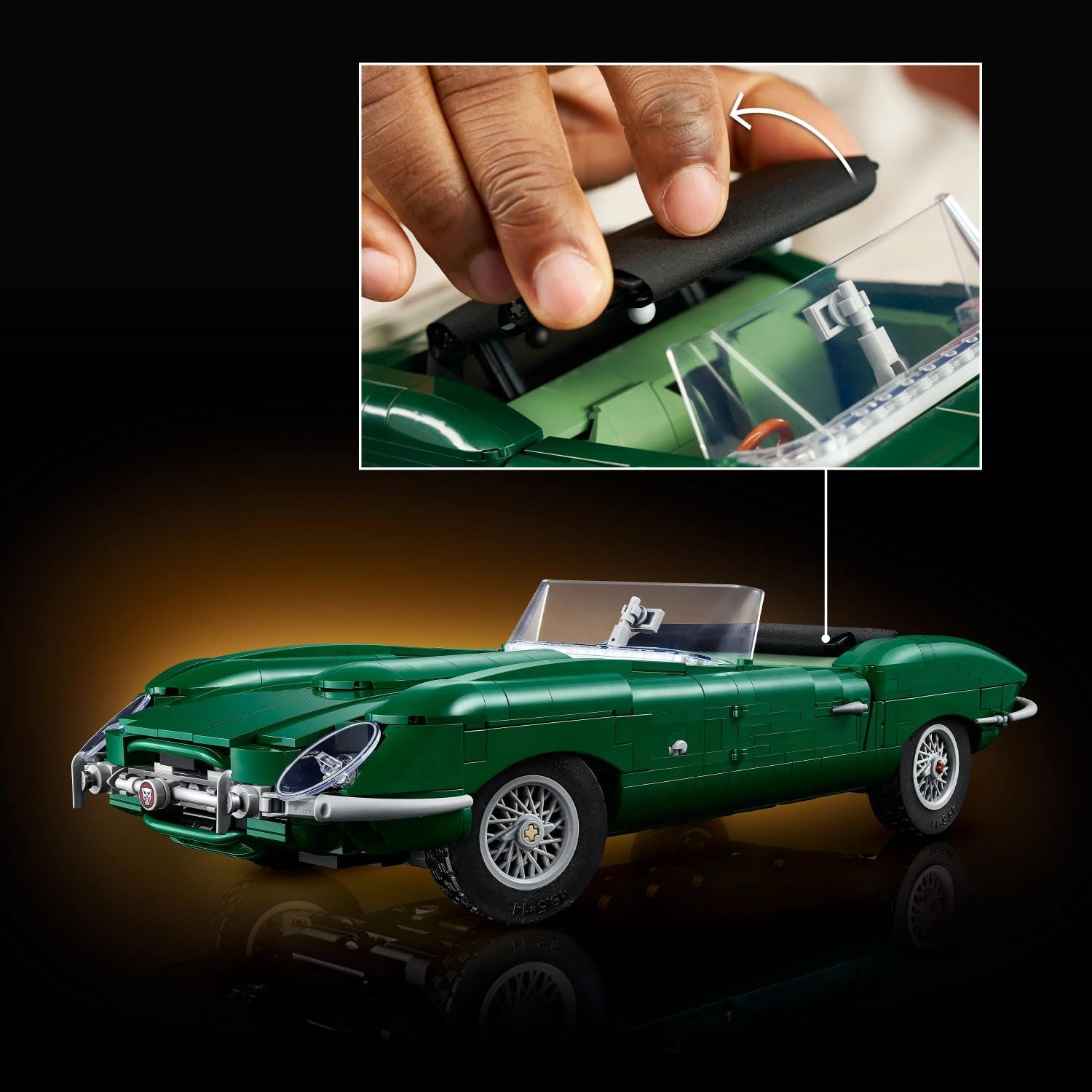 LEGO Icons Jaguar E-Type - Classic Sports Car Model Kit for Adults | 18+ Age Range | 11381