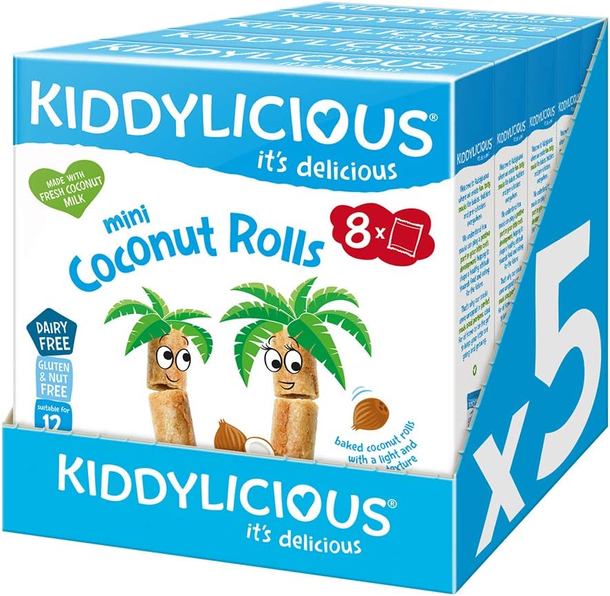 Kiddylicious Mini Coconut Rolls - Natural Snacks for Kids, Pack of 40 1