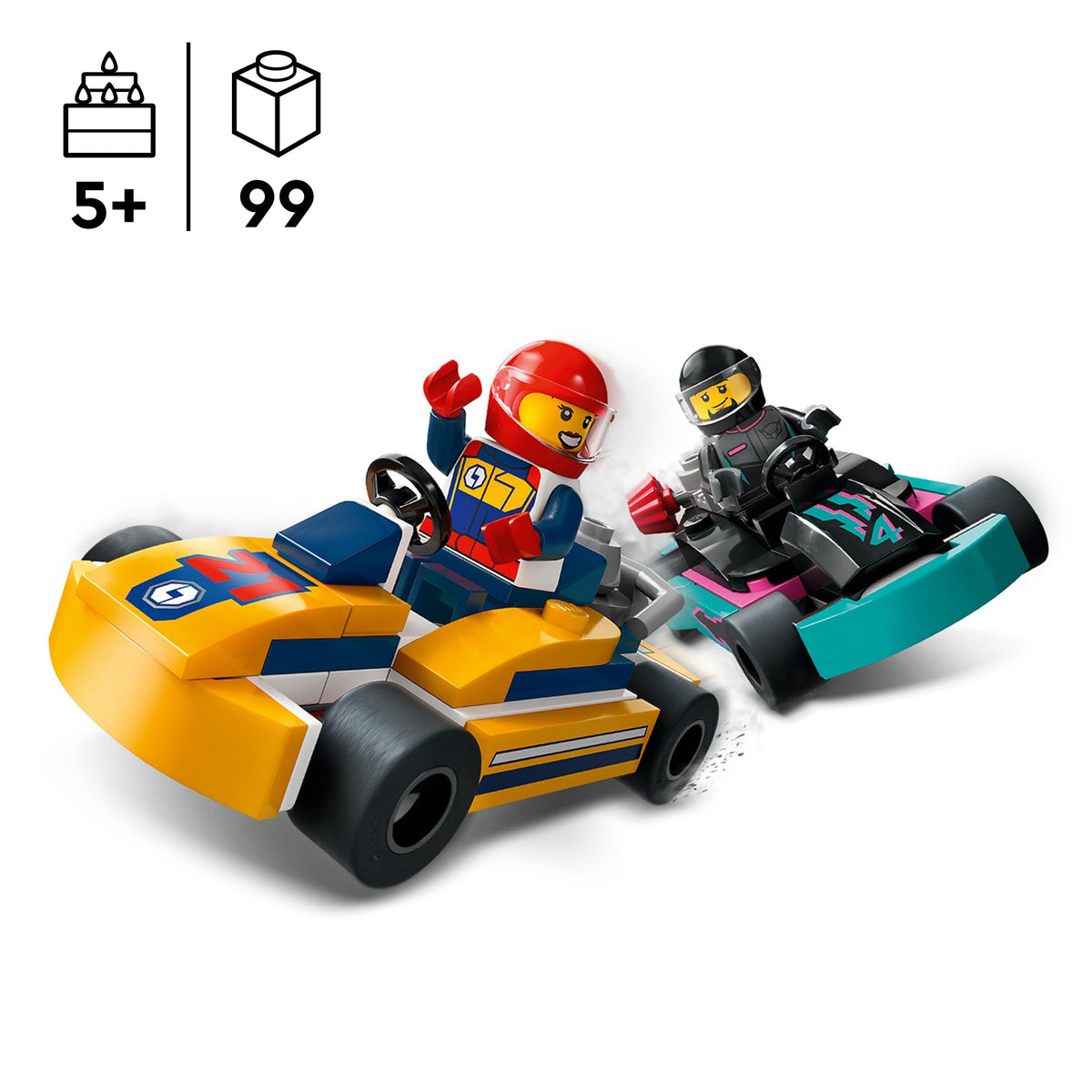LEGO City Go-Karts and Race Drivers Racing Vehicle Toy Playset - 99 Pieces, Ages 5+