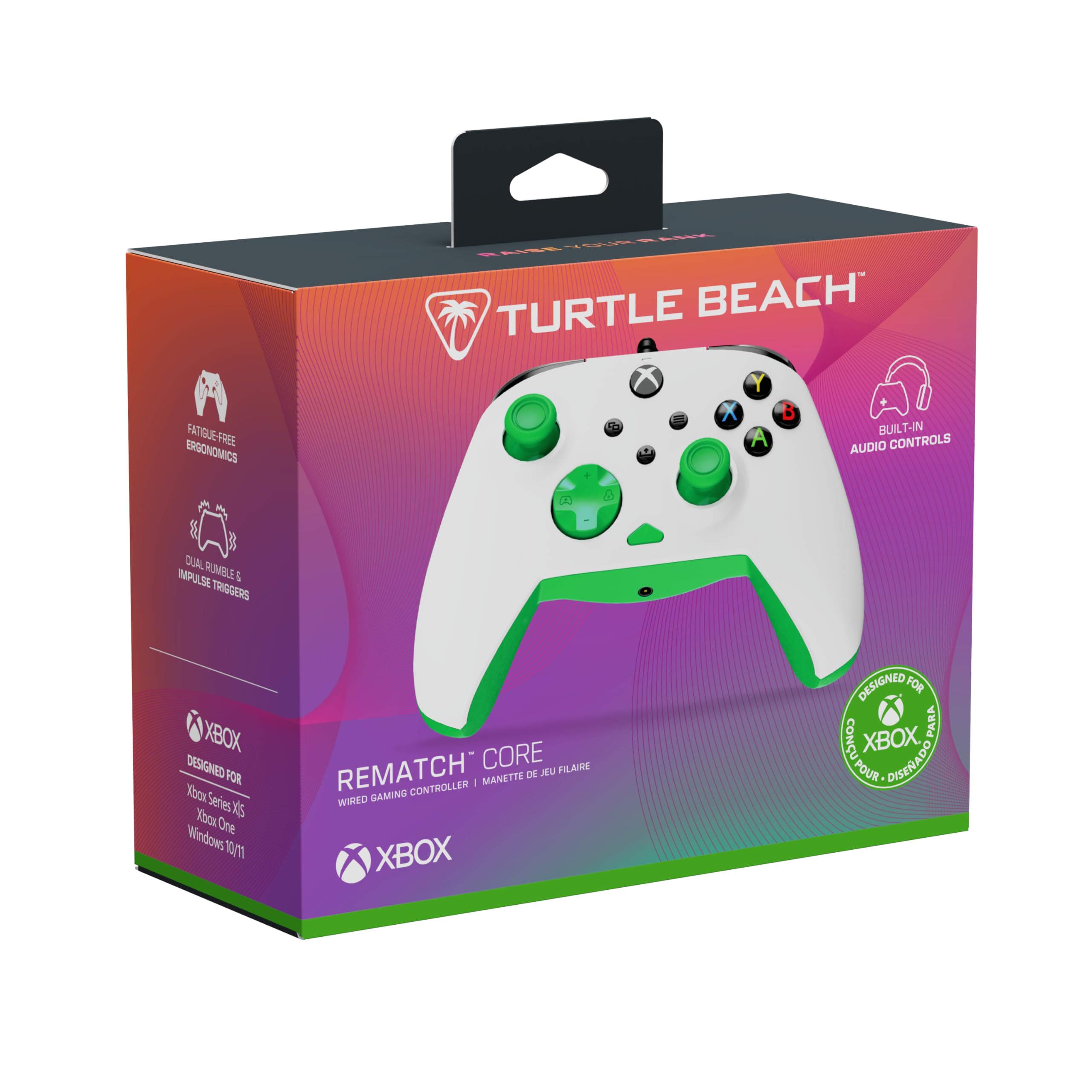 Turtle Beach Rematch Core Wired Gaming Controller for Xbox & PC - White and Green 3