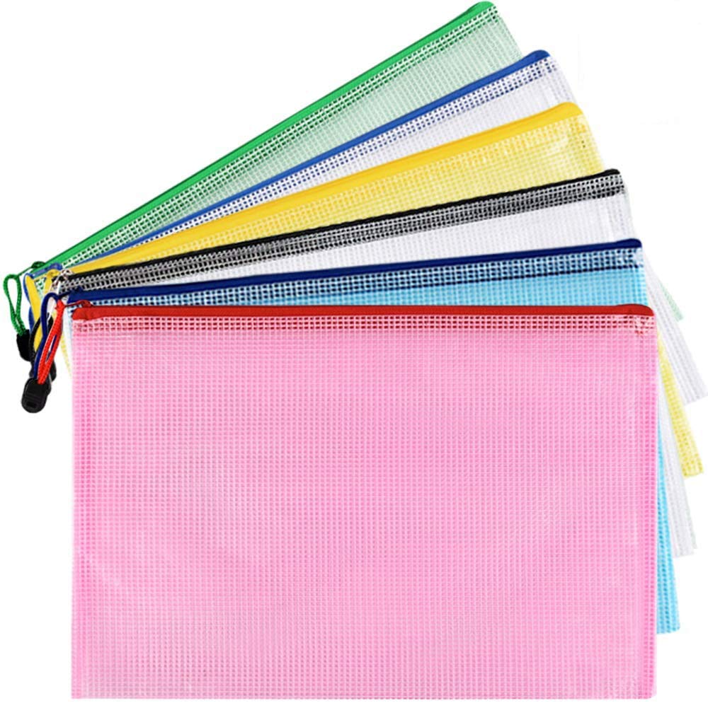 GoodtoU 36PCS A4 Plastic Zip Lock Wallets - Extra Thick, Water Resistant Mesh Document Folders
