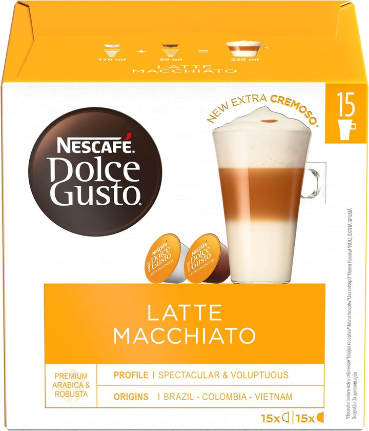 NESCAFÉ Dolce Gusto Latte Macchiato Coffee Pods (Pack of 3, 90 Capsules)