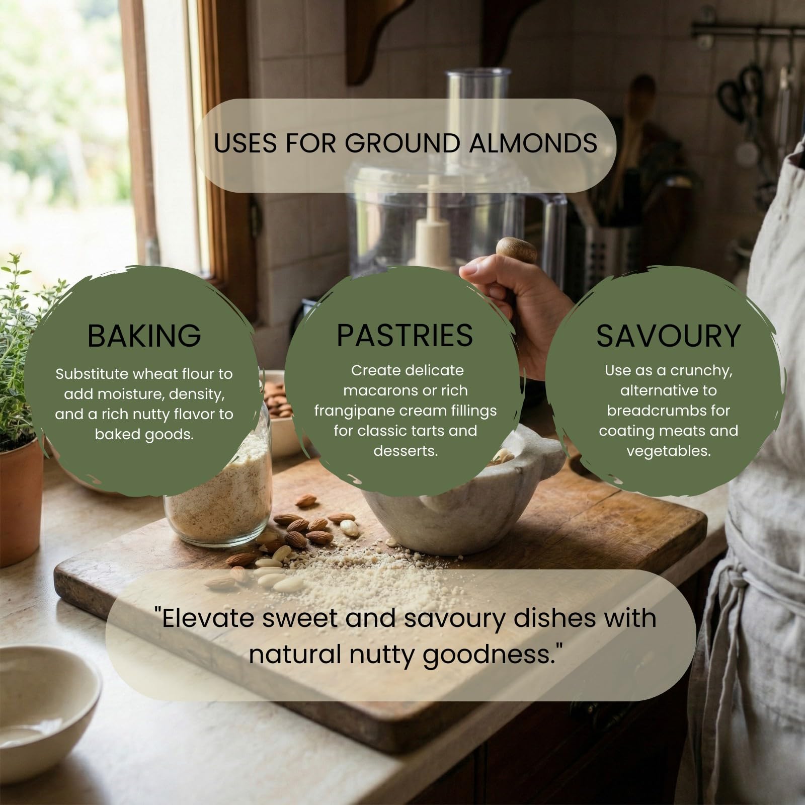 Minton & Donello Finely Ground Almonds, Blanched Baking Essential | 250g 2