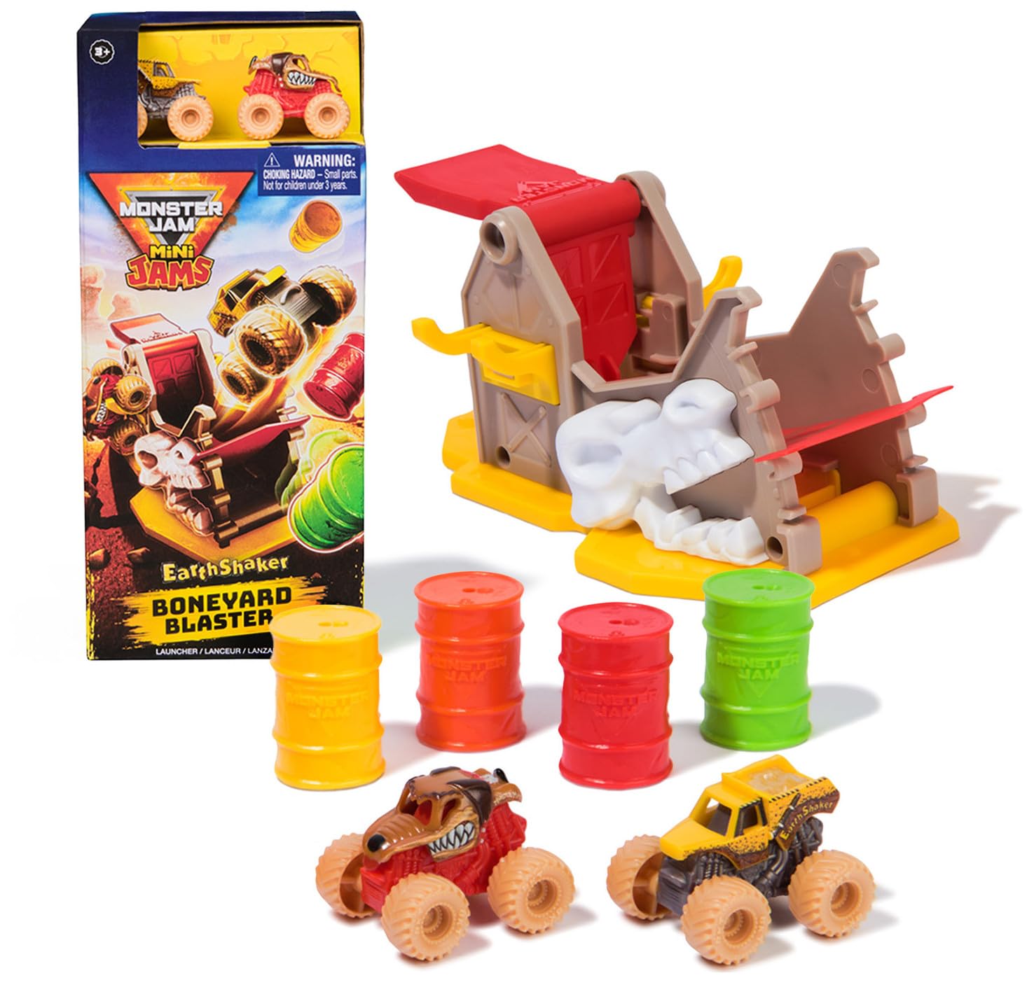 Monster Jam Mini Launchers - Adjustable Ramp with 2 Die-Cast Trucks for Kids