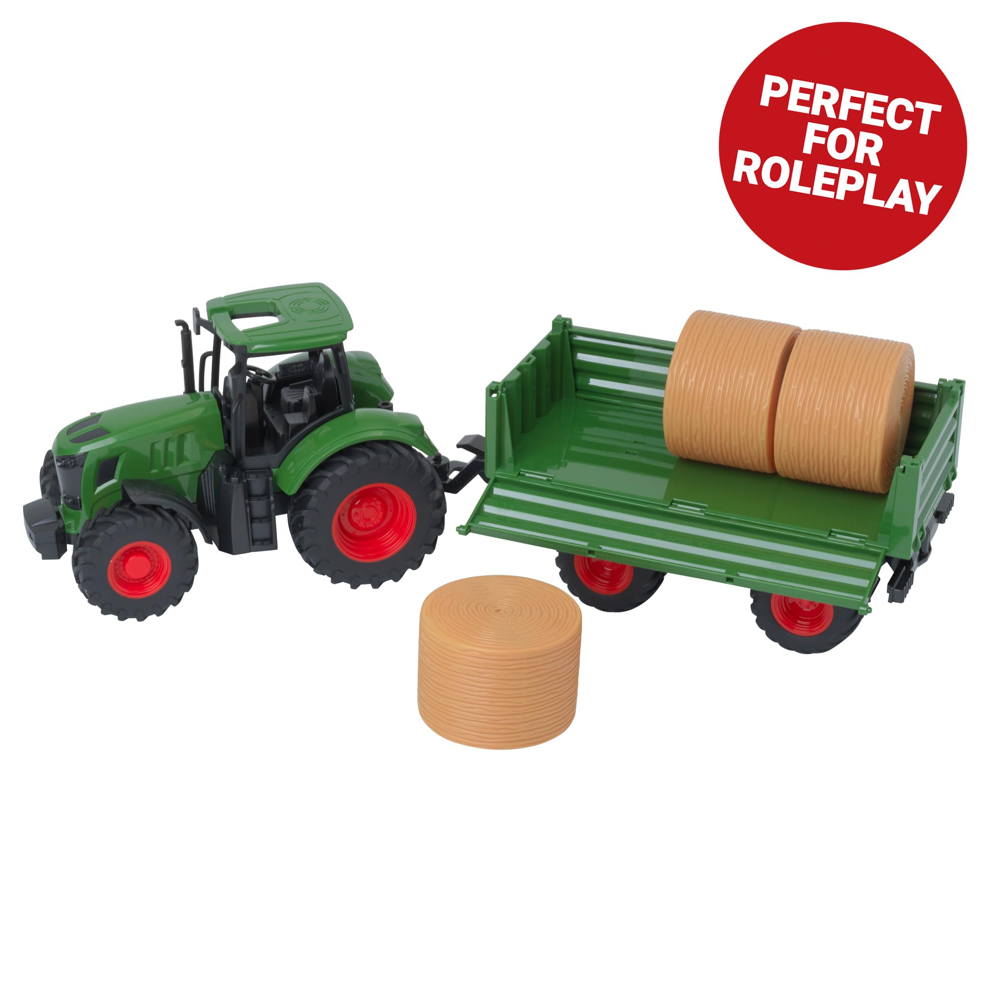 Classic Country Tractor & Trailer Set - 42cm | Moving Parts | Plastic 6