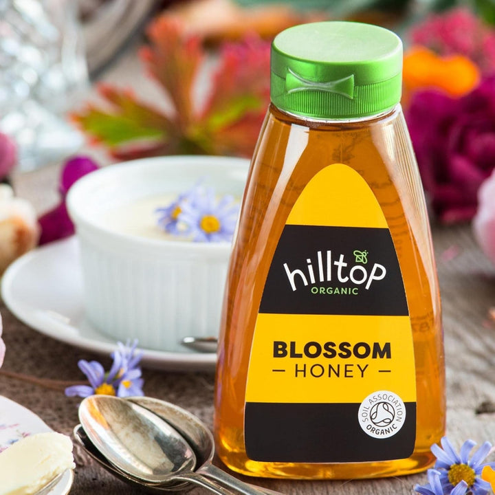 Hilltop Honey - Organic Blossom Honey - Squeezy Bottle - 340g