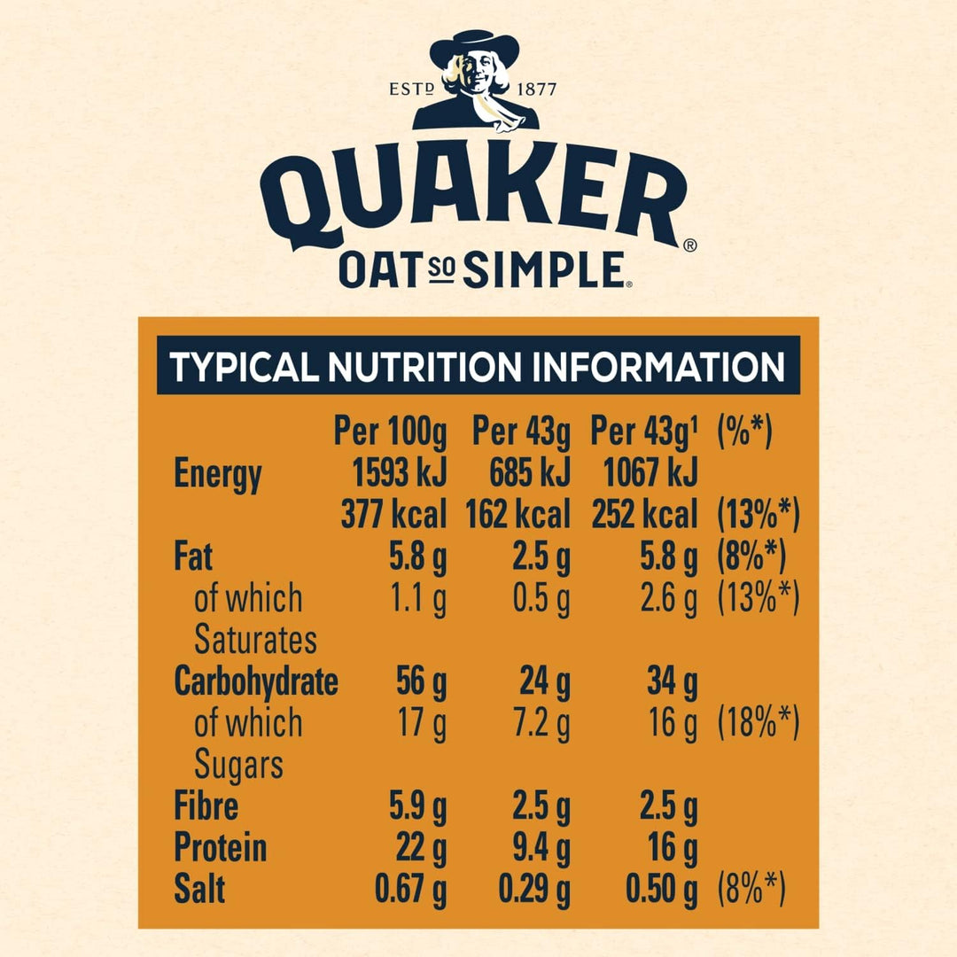 Quaker Oat So Simple Protein Golden Syrup Porridge, 8x43g