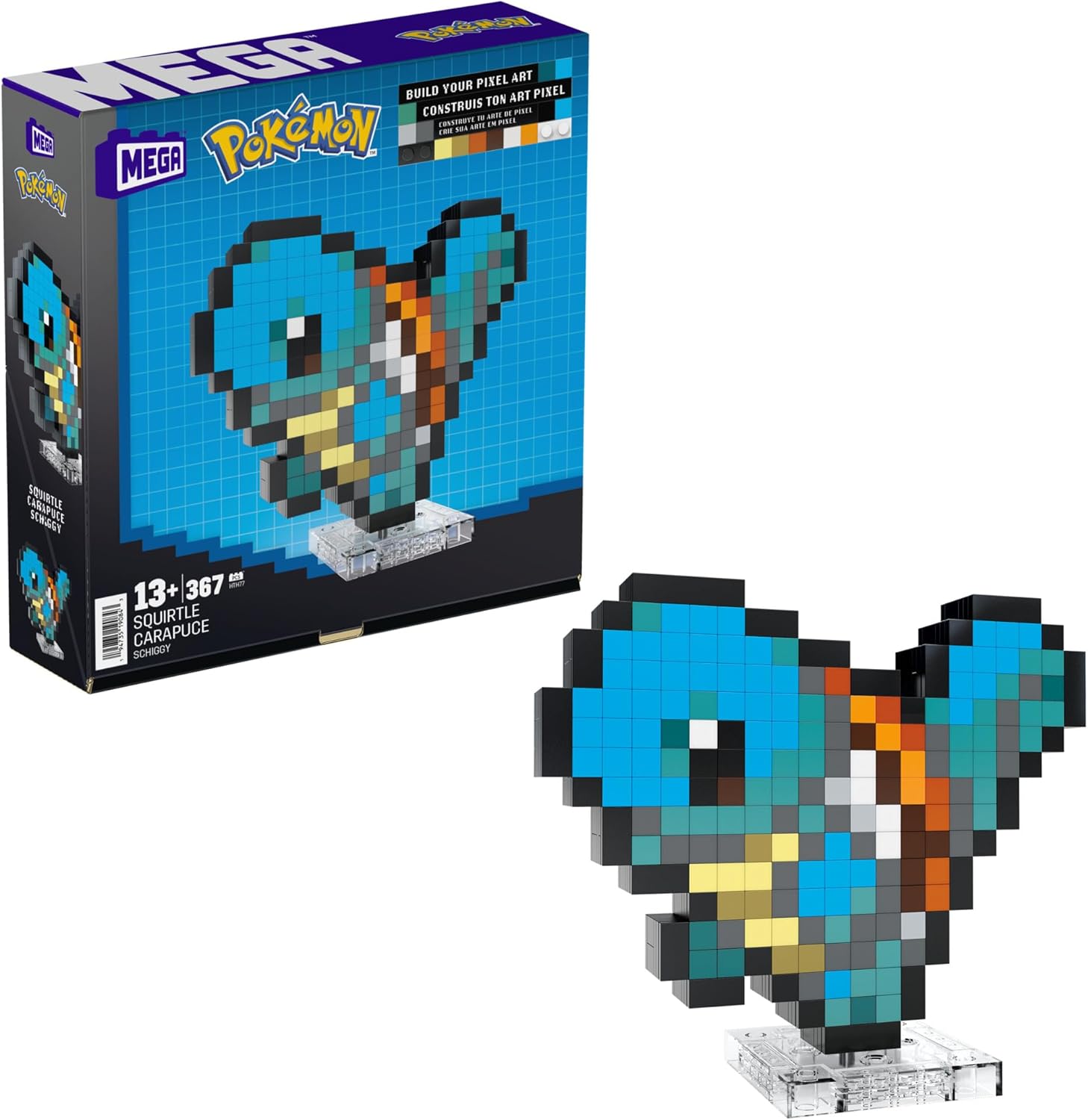 MEGA Pokémon Squirtle Building Set - 367-Piece Pixel Art Figure for Adult Collectors 1