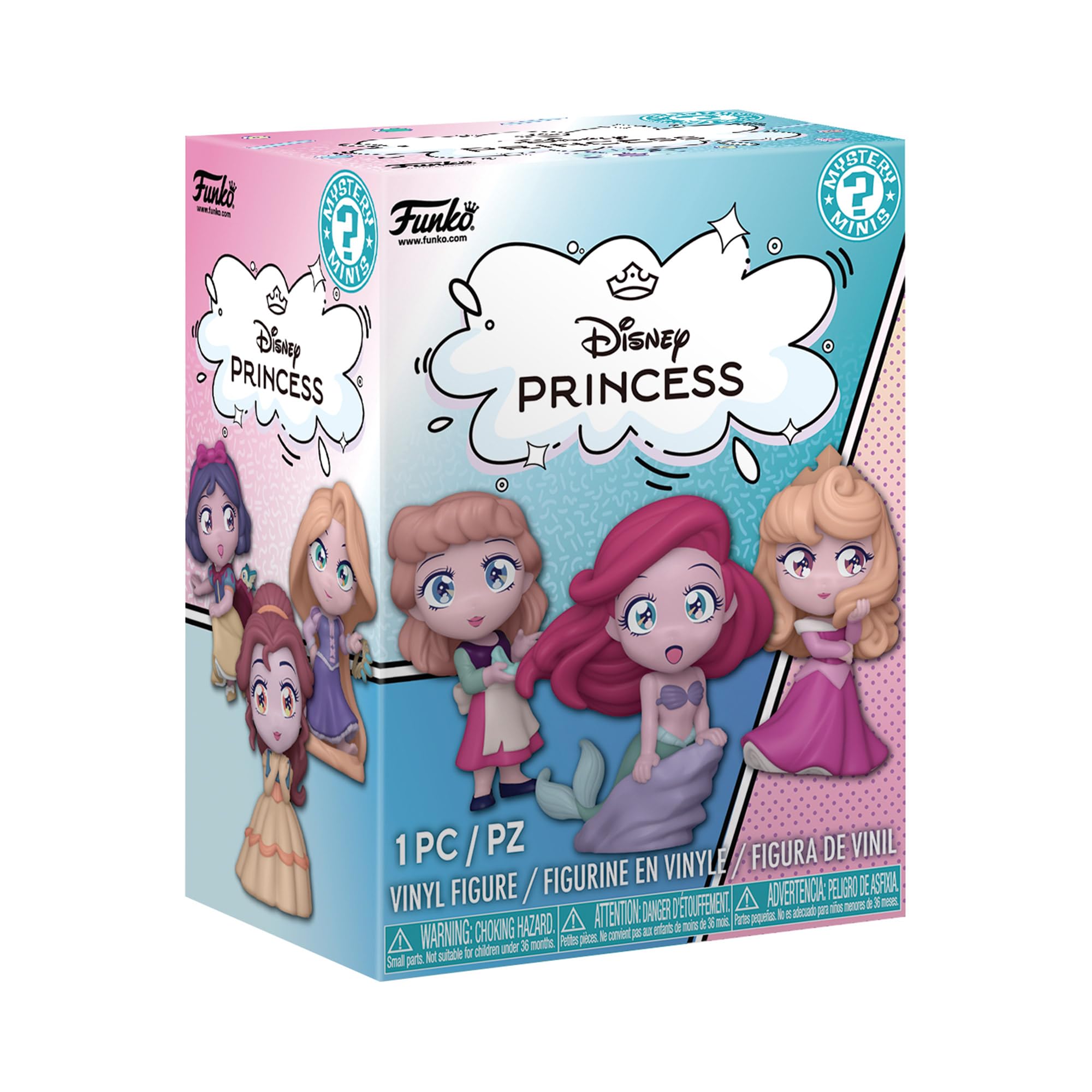 Funko Mystery Mini Disney Princess Manga - Rapunzel, Jasmine, Belle - Blind Box Vinyl Figure