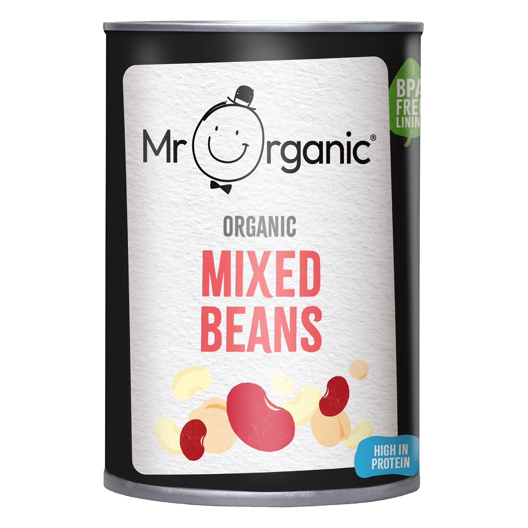 Mr Organic Mixed Beans - Organic, High Protein & Fibre | 400g Tin 1
