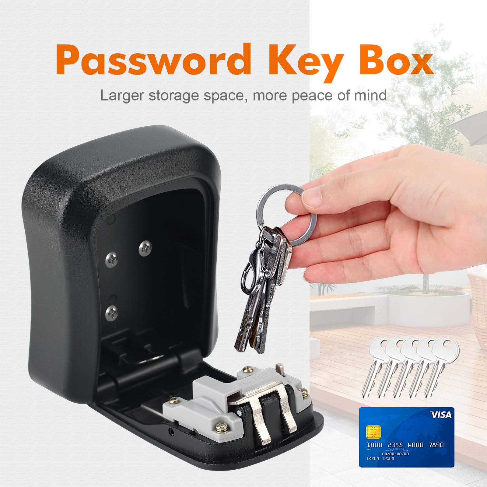 Ibergrif Wall Mounted Security Lock Box | 4 Digit Combination | Alloy Steel | Black 2