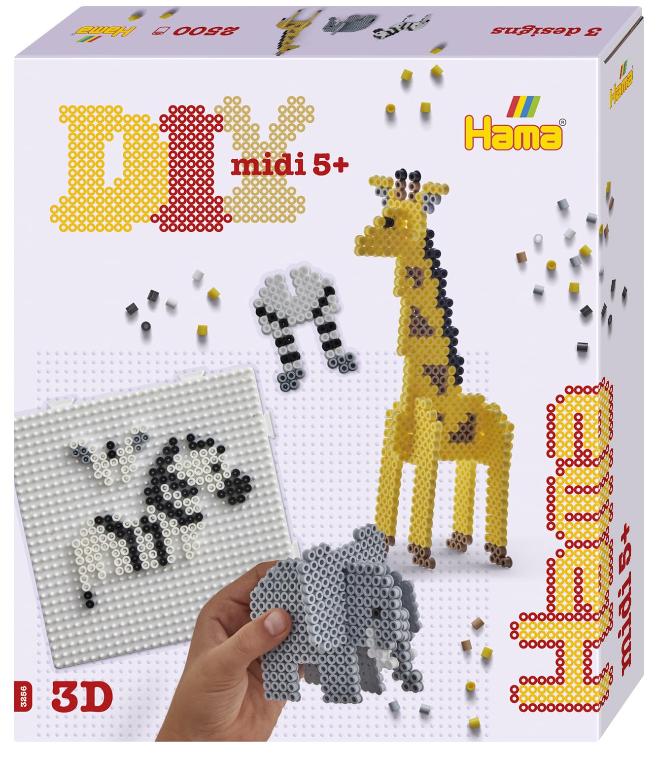 Hama Gift Box - 3D Safari | 2500 Fuse Beads & Large Square Pegboard 9