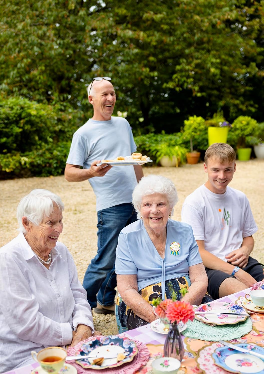 Talking Tables Happy Birthday Badge - Rainbow Gold Enamel Metal Rosette | Reusable Party Accessory | 4.5 cm 4