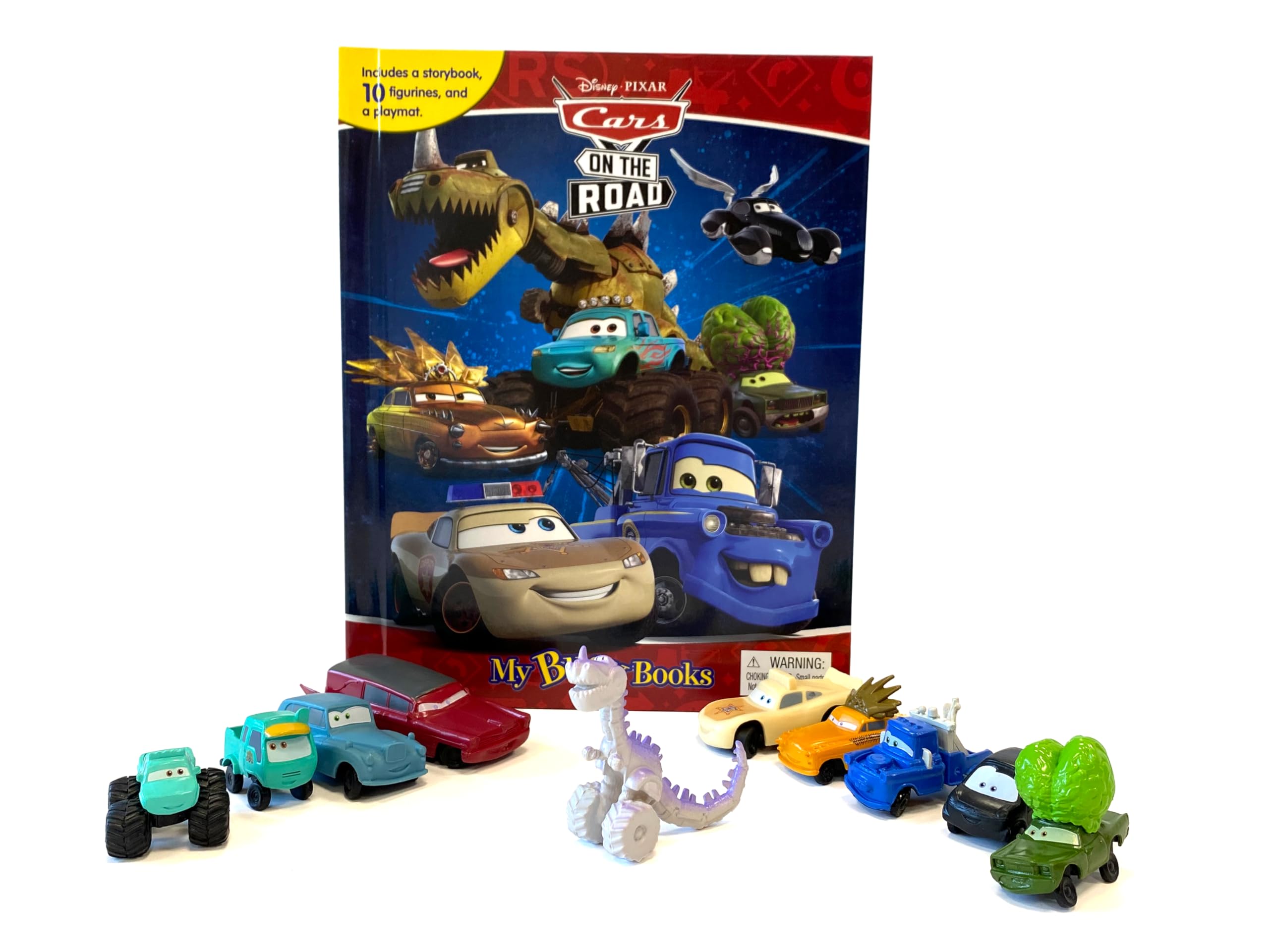 Phidal Disney / Pixar Cars on the Road My Busy Books - Storybook, 10 Figurines, Playmat