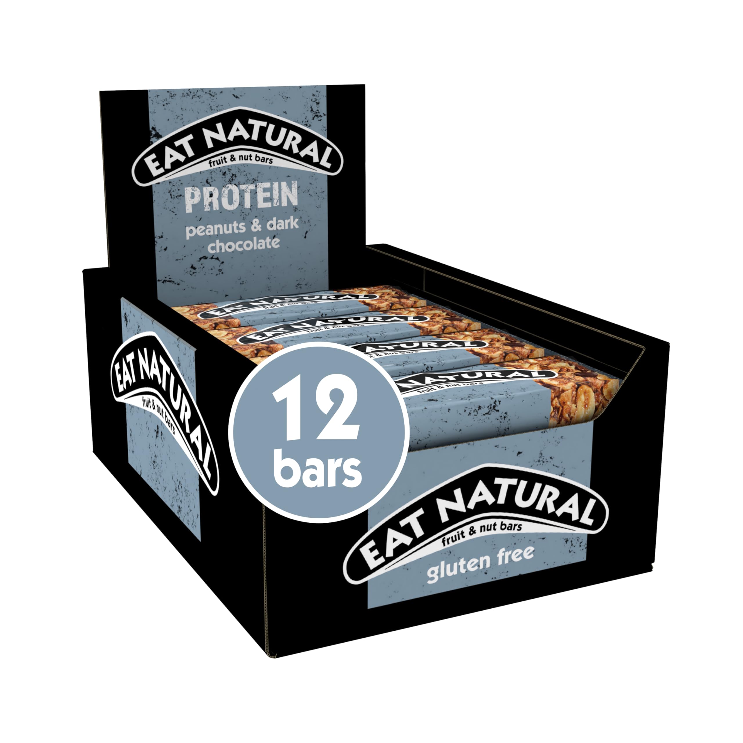 Eat Natural Protein Peanuts & Dark Chocolate Fruit & Nut Bars - Gluten Free, High Protein | 12 x 40g Bars 1