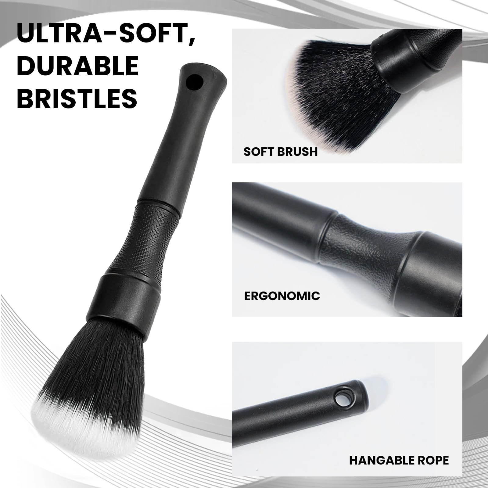 Admygo Car Detailing Brush - Ultra Soft PPS+PET Bristles | Metal-Free | Ergonomic Grip | 1 Pack 3
