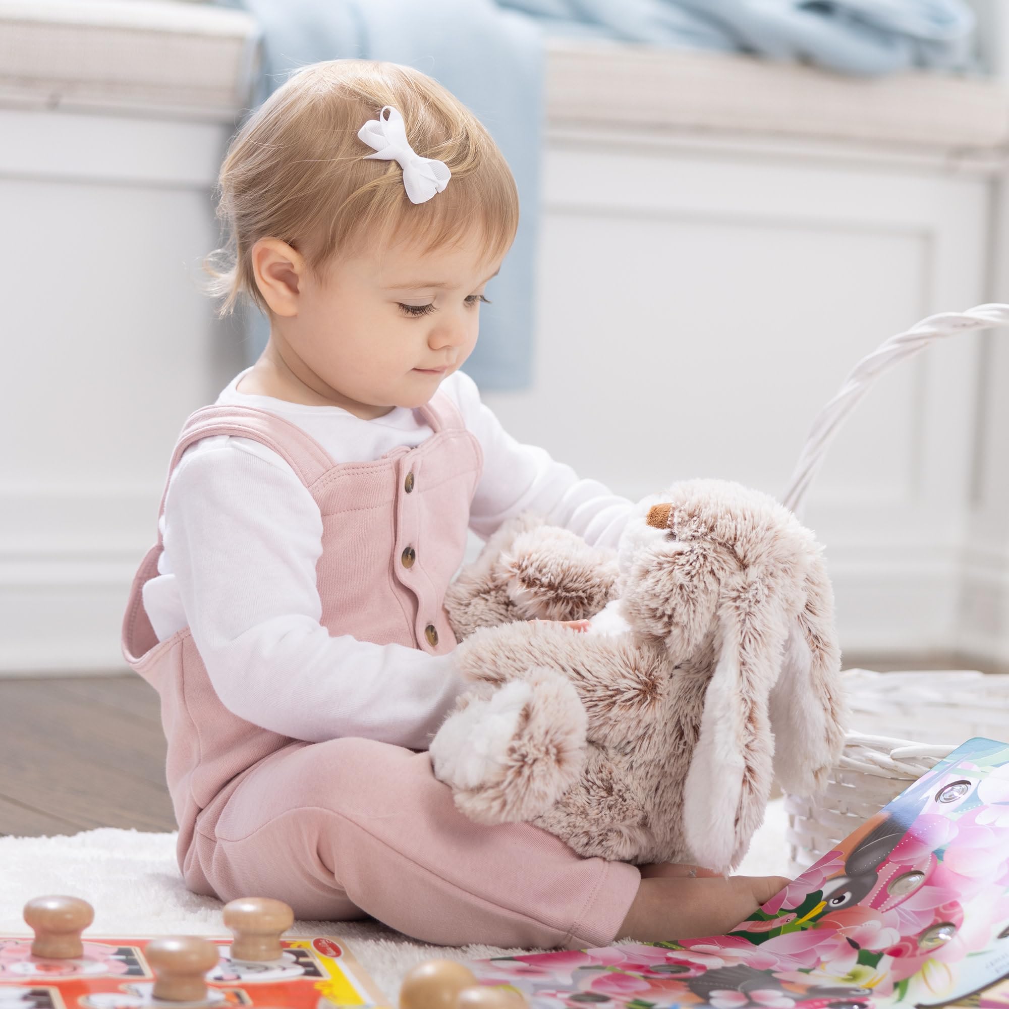 Melissa & Doug Burrow Bunny Rabbit Plush Toy | Extra-Soft Fabric | Ages 0+ | Model 6074550